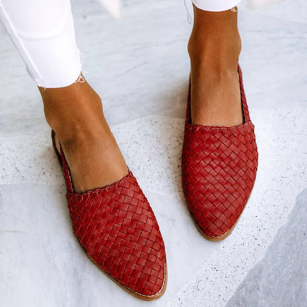 Elegant woven women's moccasins