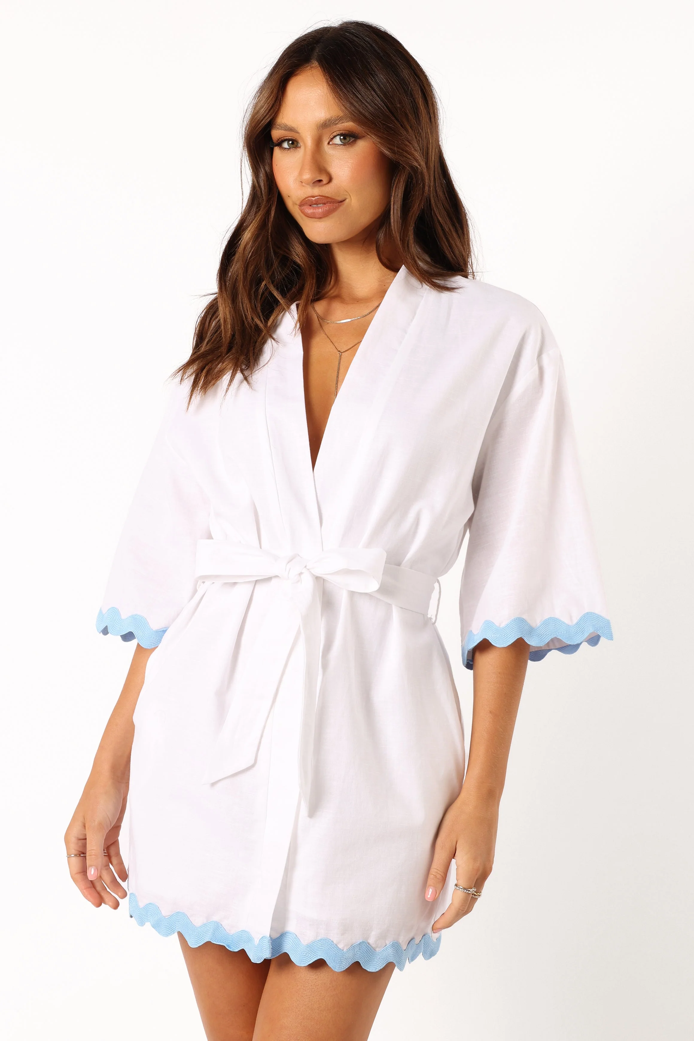 Harry Mini Dress - White Blue-Rgtroy