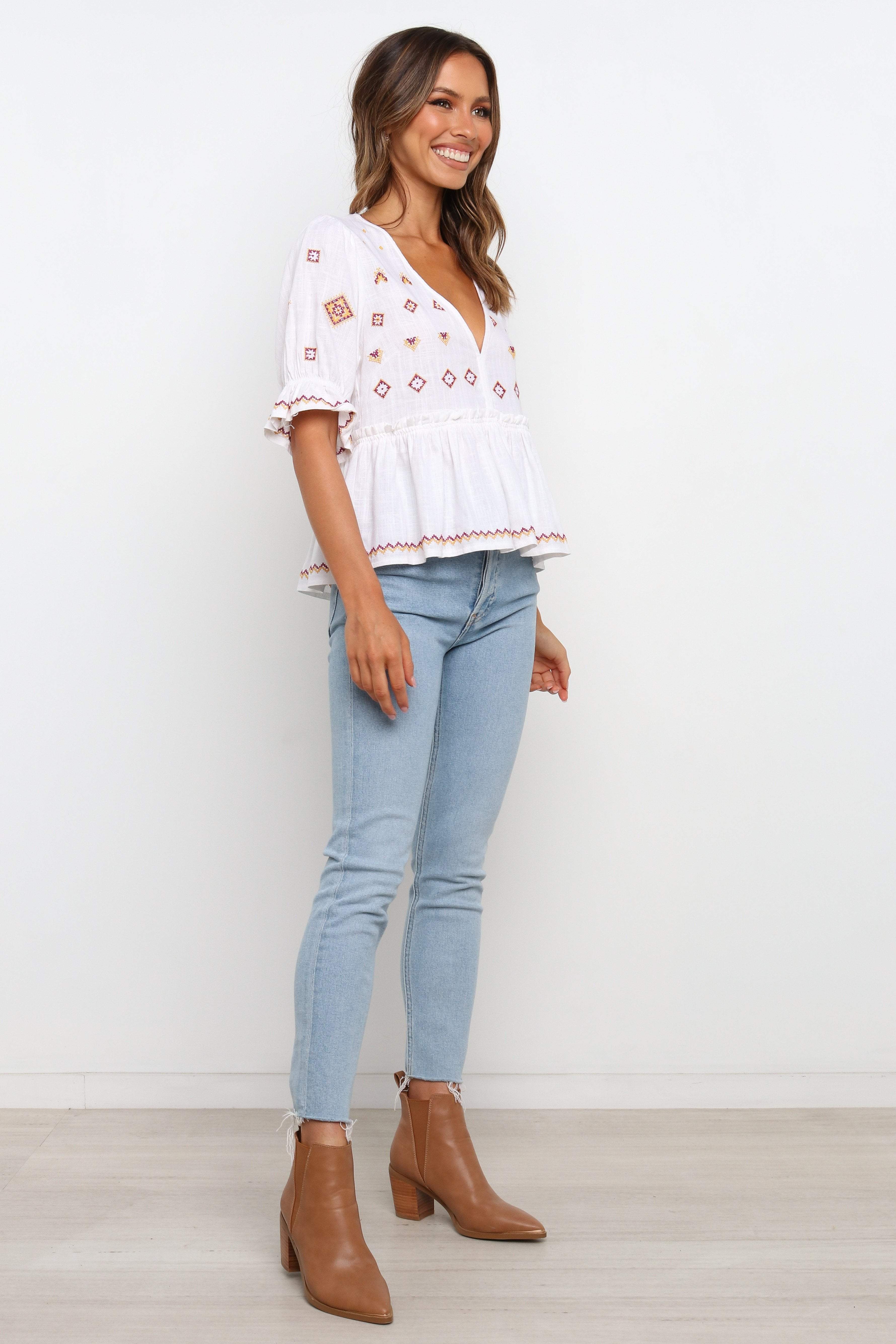 Dawston Top - White-Rgtroy