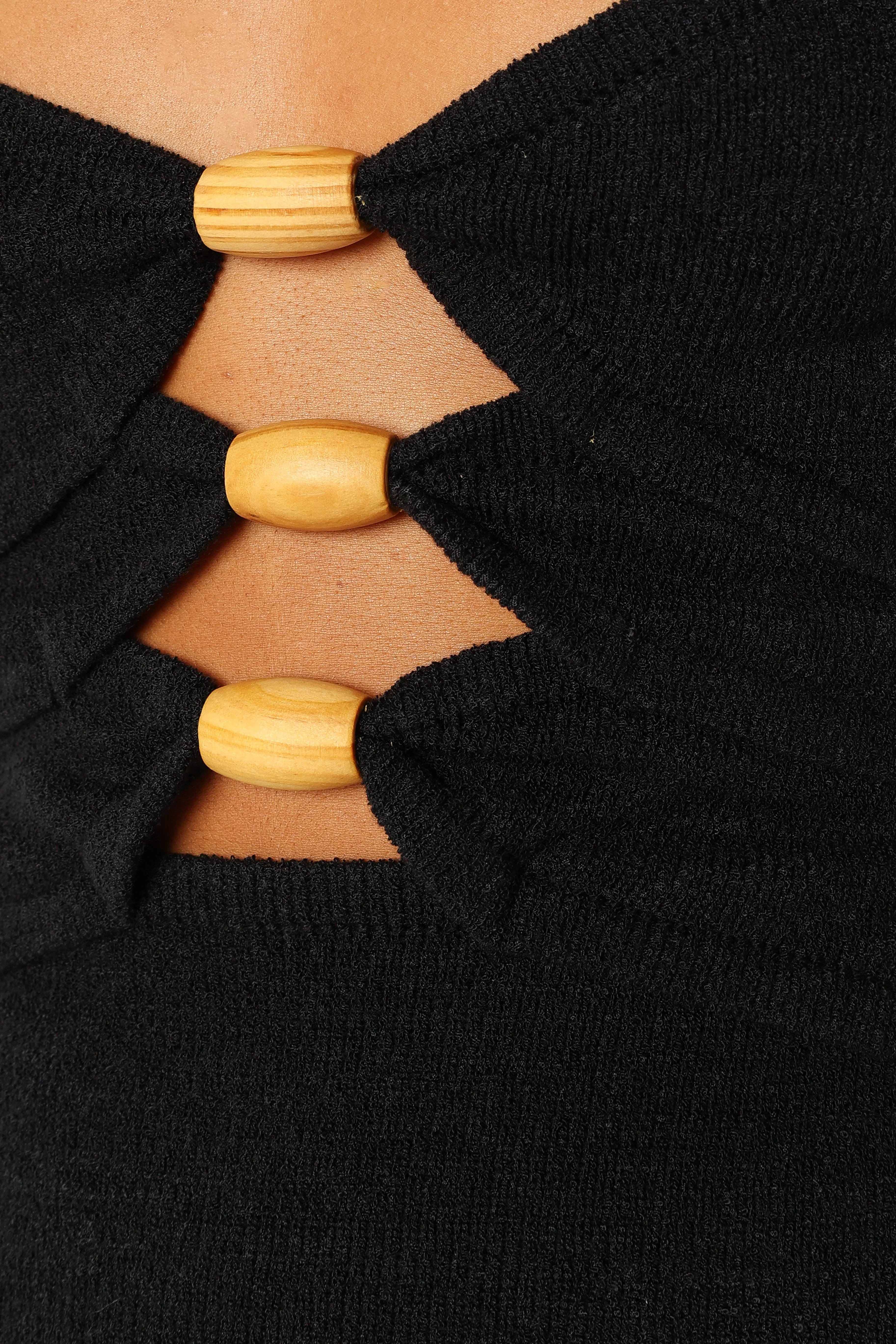 Normani Midi Dress - Black-Rgtroy