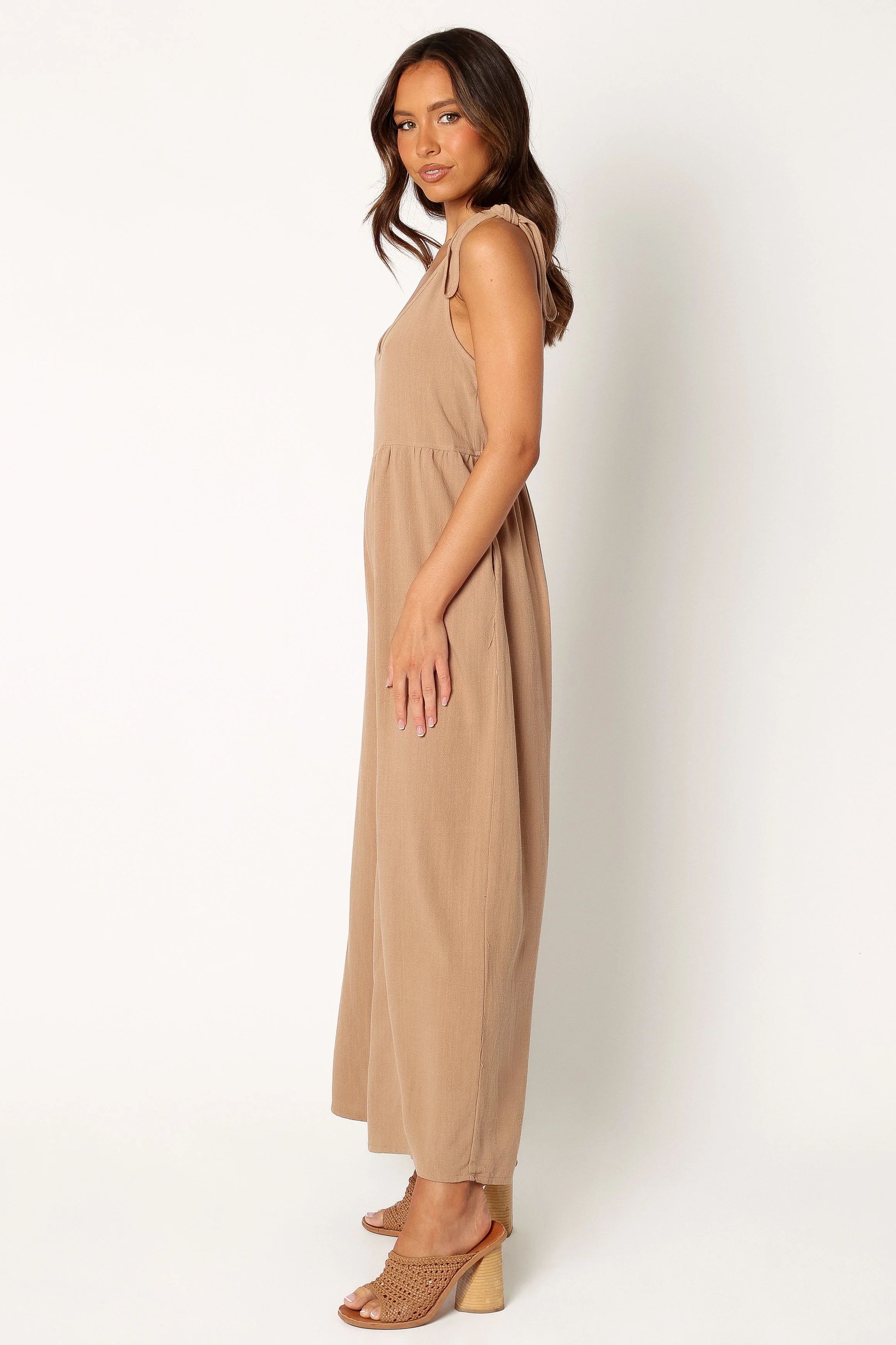 Ayla Linen Jumpsuit - Mocha-Rgtroy