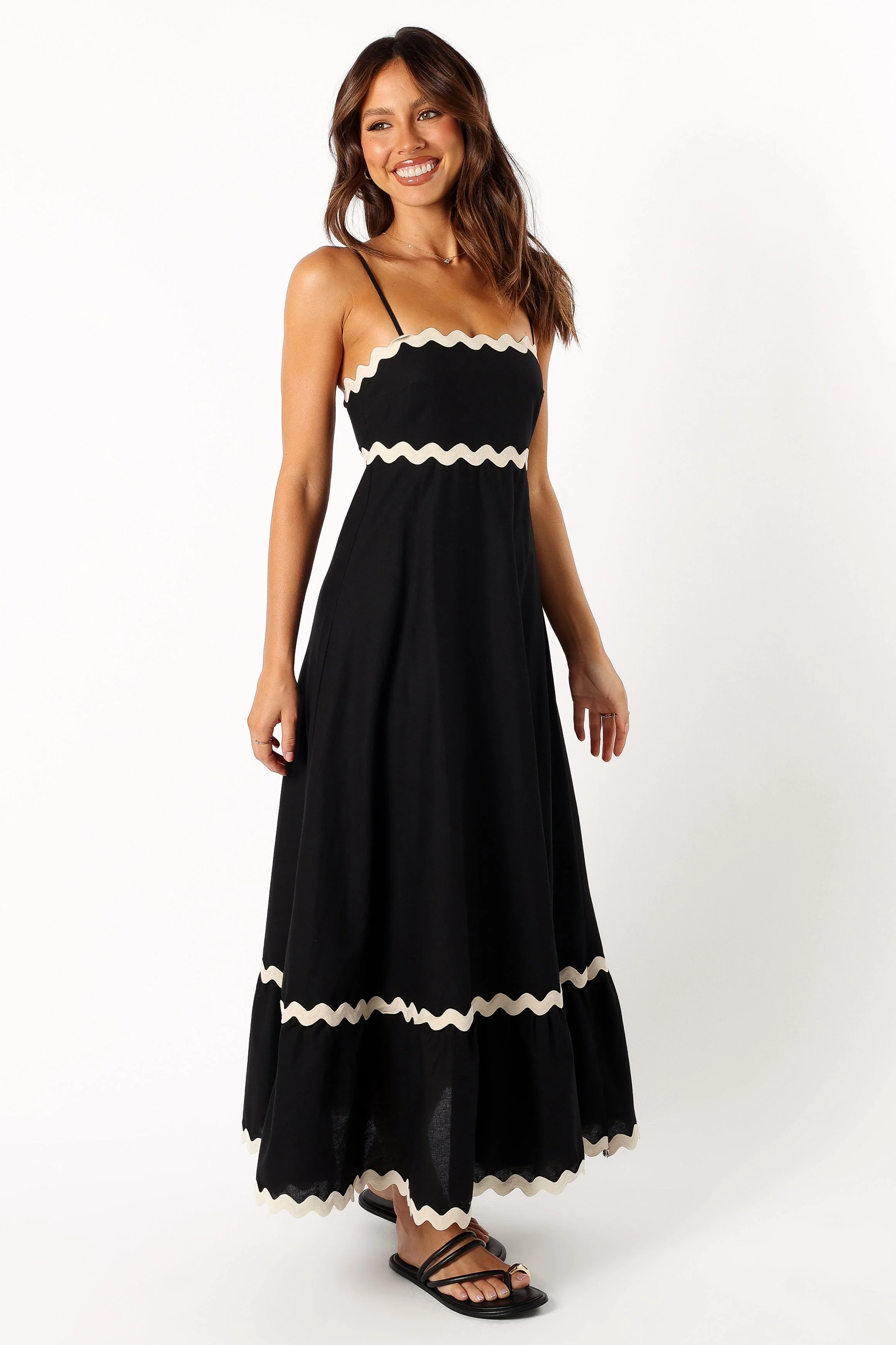 Yana Maxi Dress - Black Cream-Rgtroy
