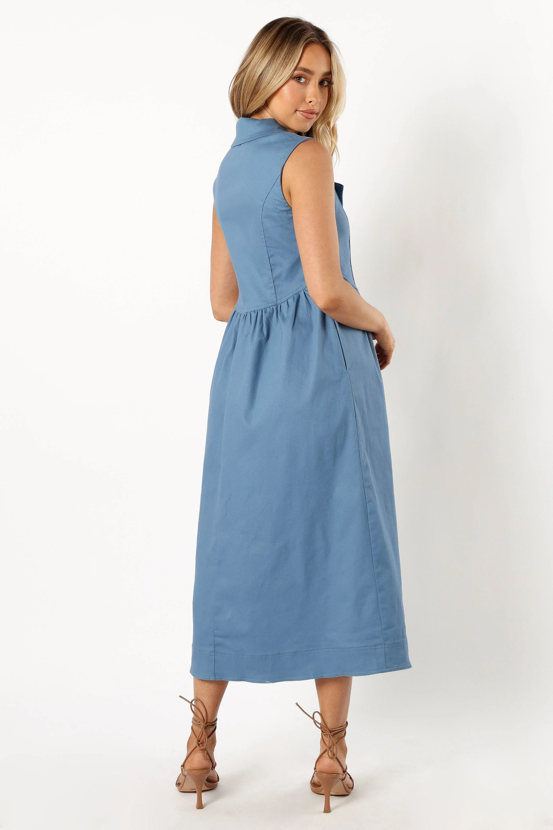 Sonja Midi Dress - Steel Blue-Rgtroy