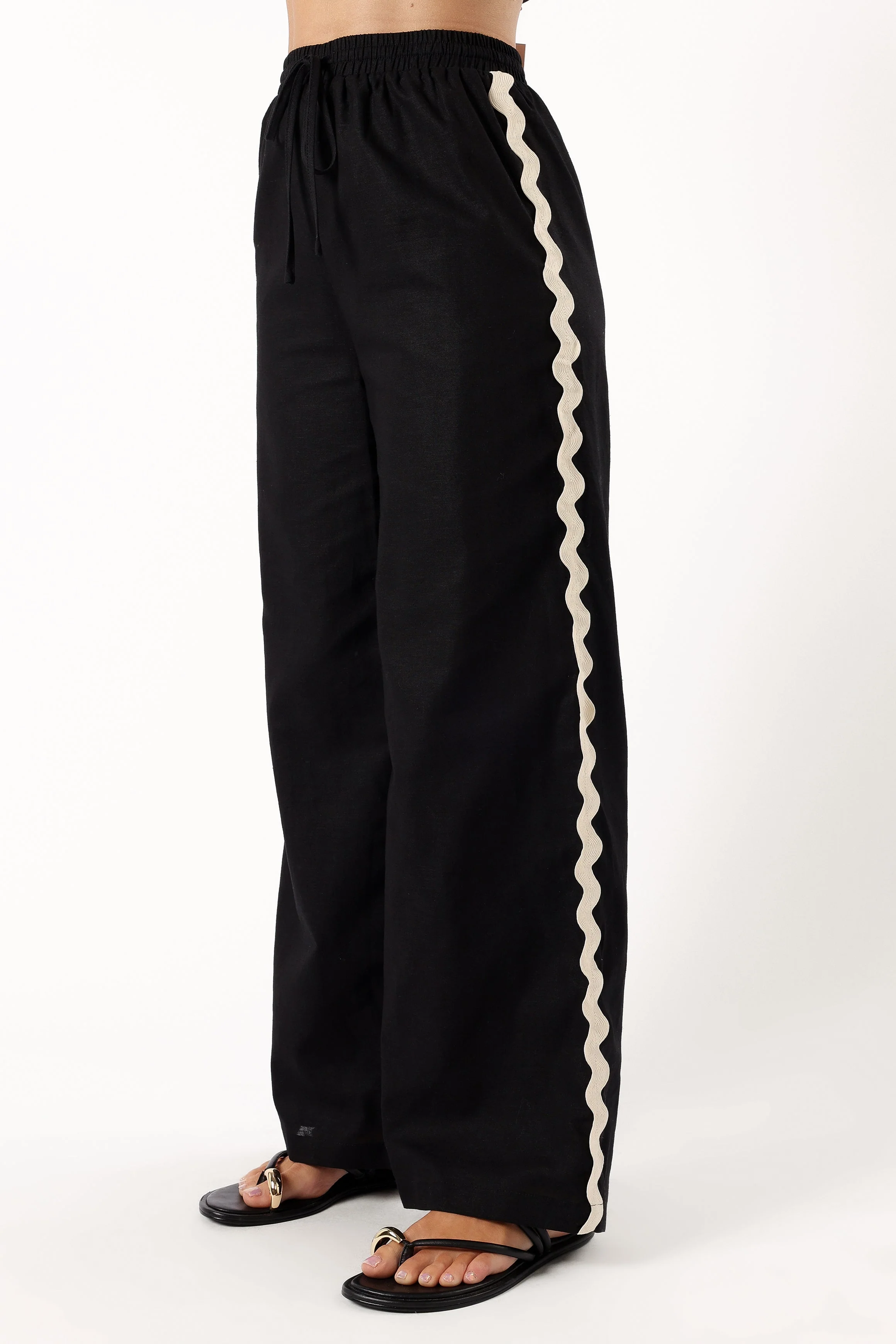 Mollymook Pants - Black Cream-Rgtroy