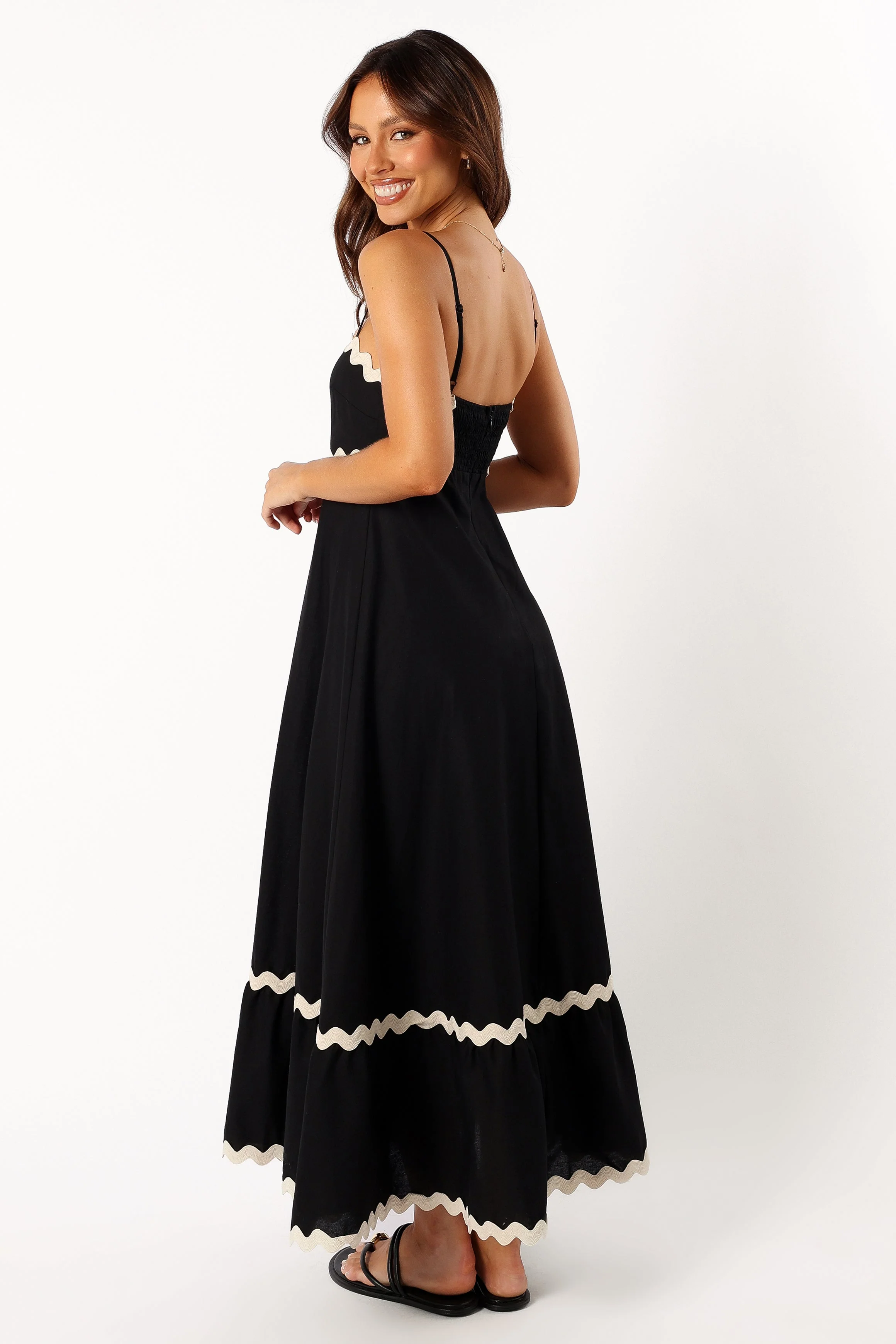 Yana Maxi Dress - Black Cream-Rgtroy