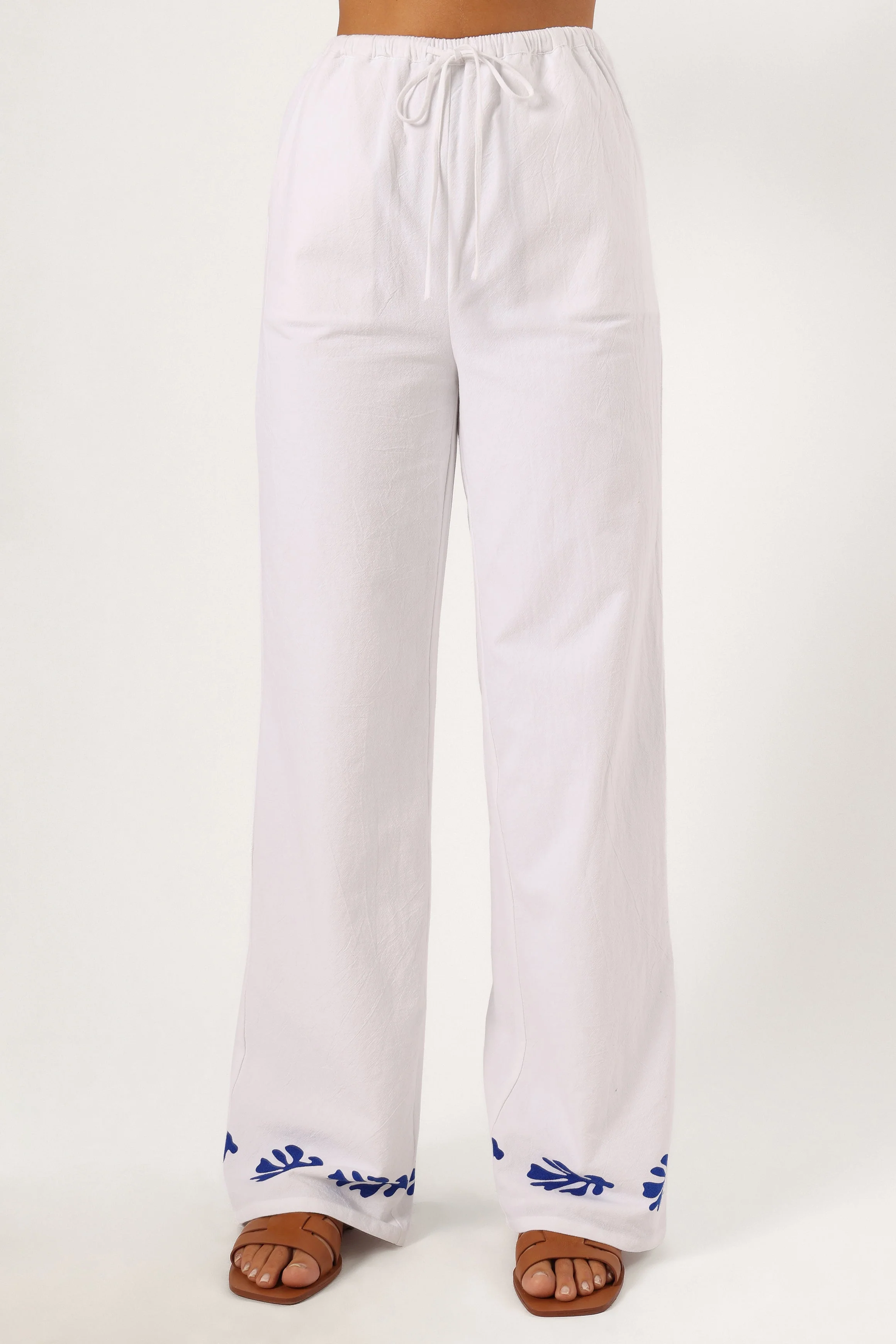 Amalia Pant - White Blue-Rgtroy