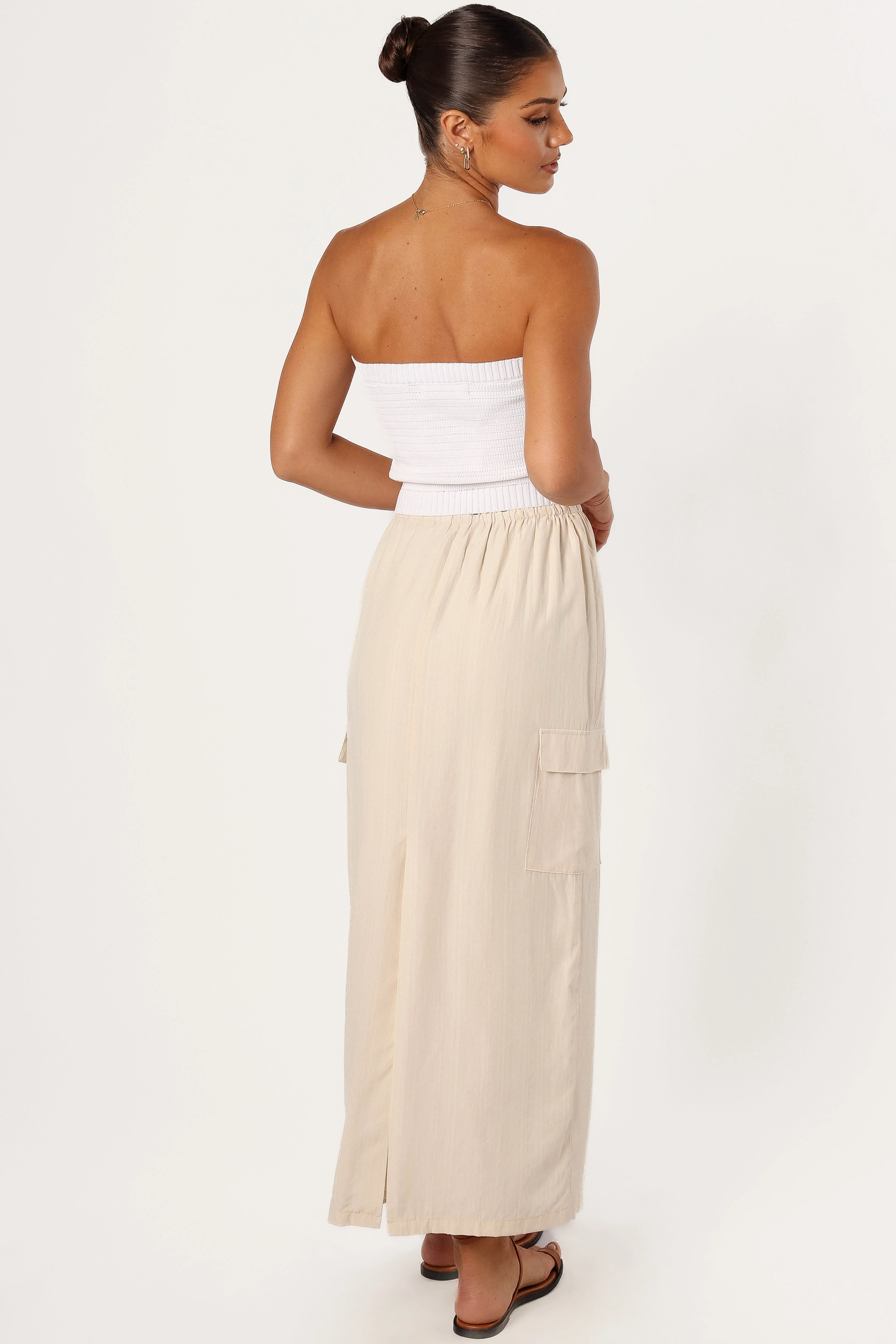 Picilo Long Midi Skirt - Stone-Rgtroy