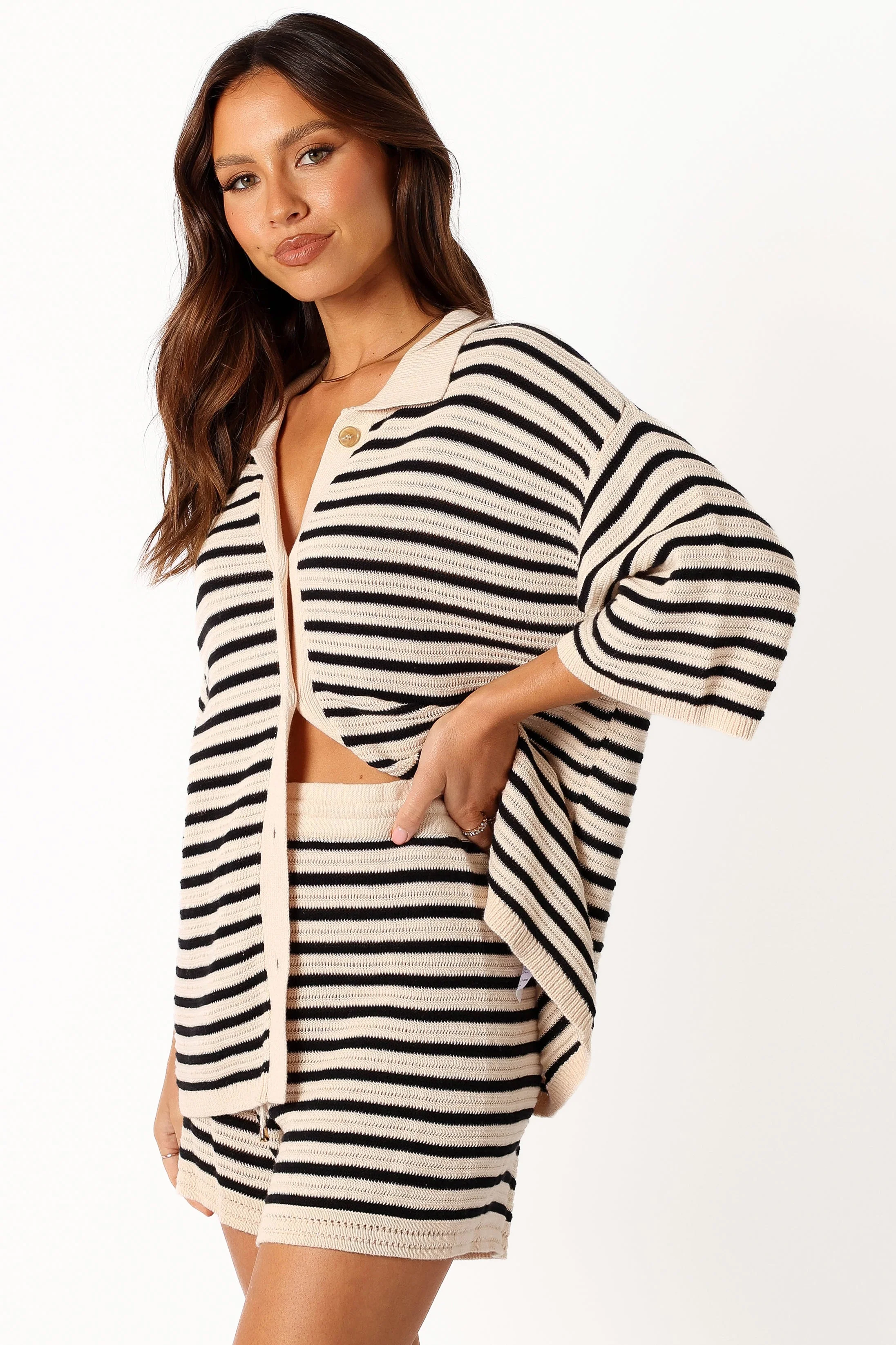 Cherie Knit Short - Sand Black-Rgtroy