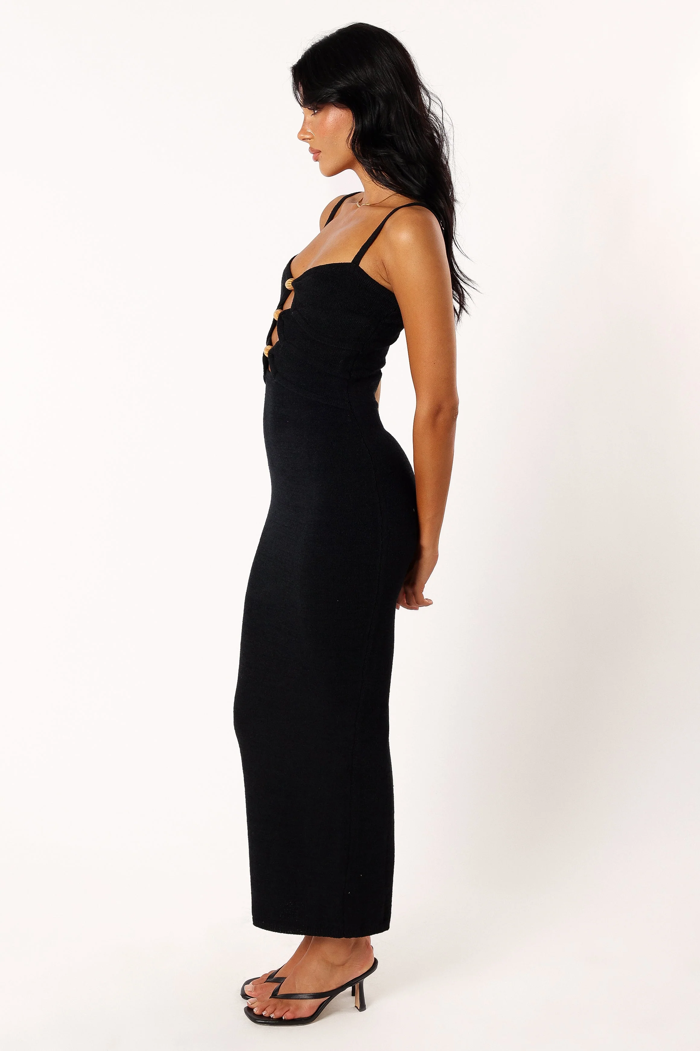 Normani Midi Dress - Black-Rgtroy
