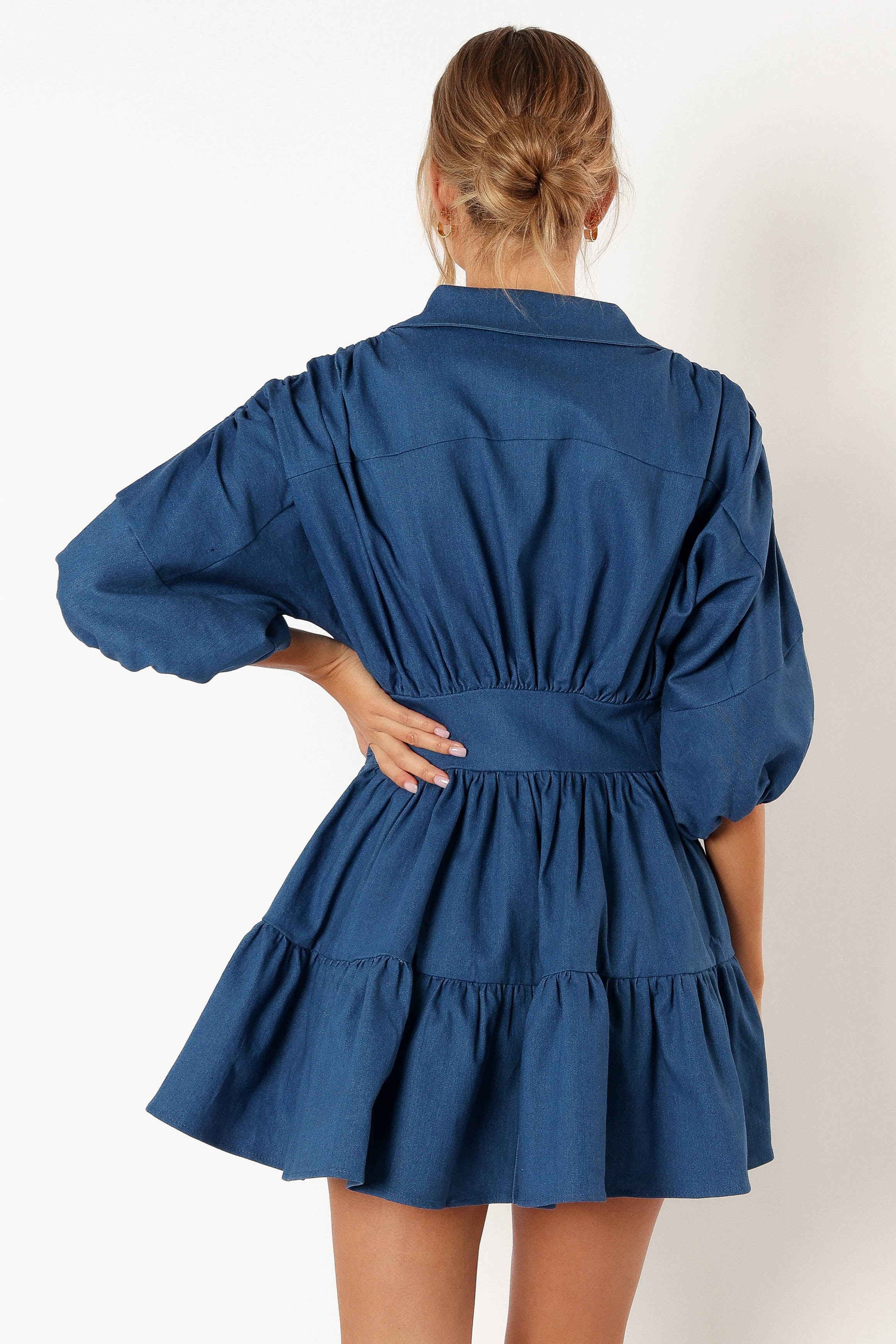 Francis Long Sleeve Mini Dress - Blue Denim-Rgtroy