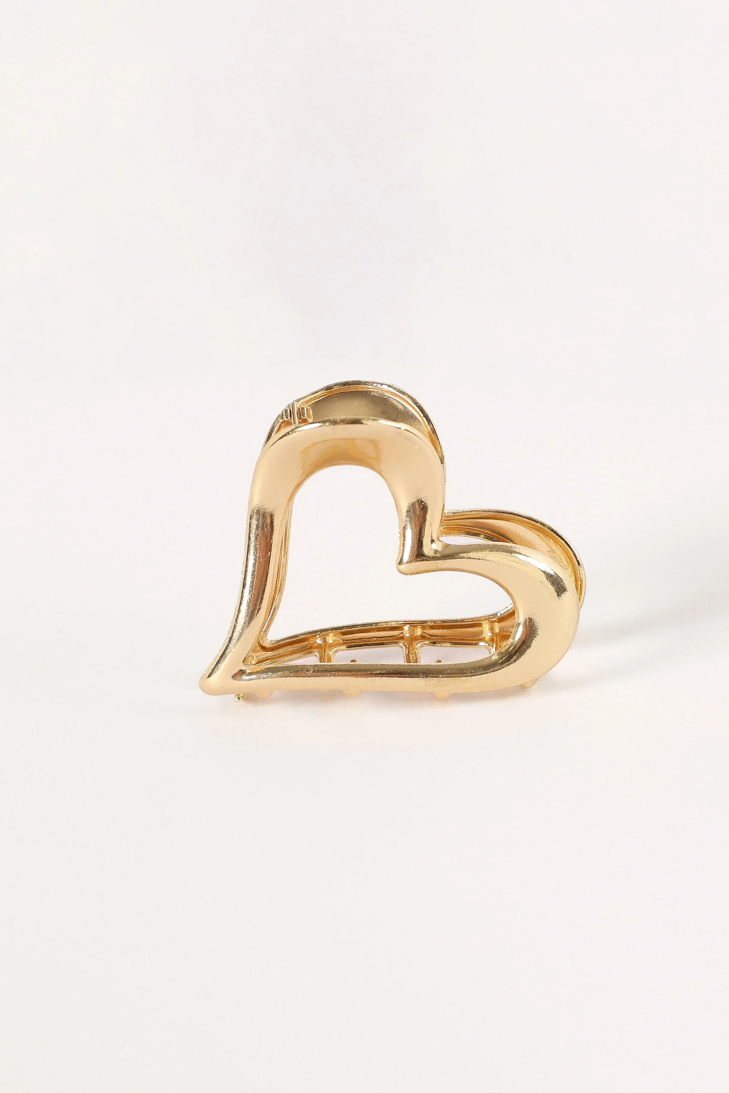 Amore Heart Hair Clip - Gold-Rgtroy