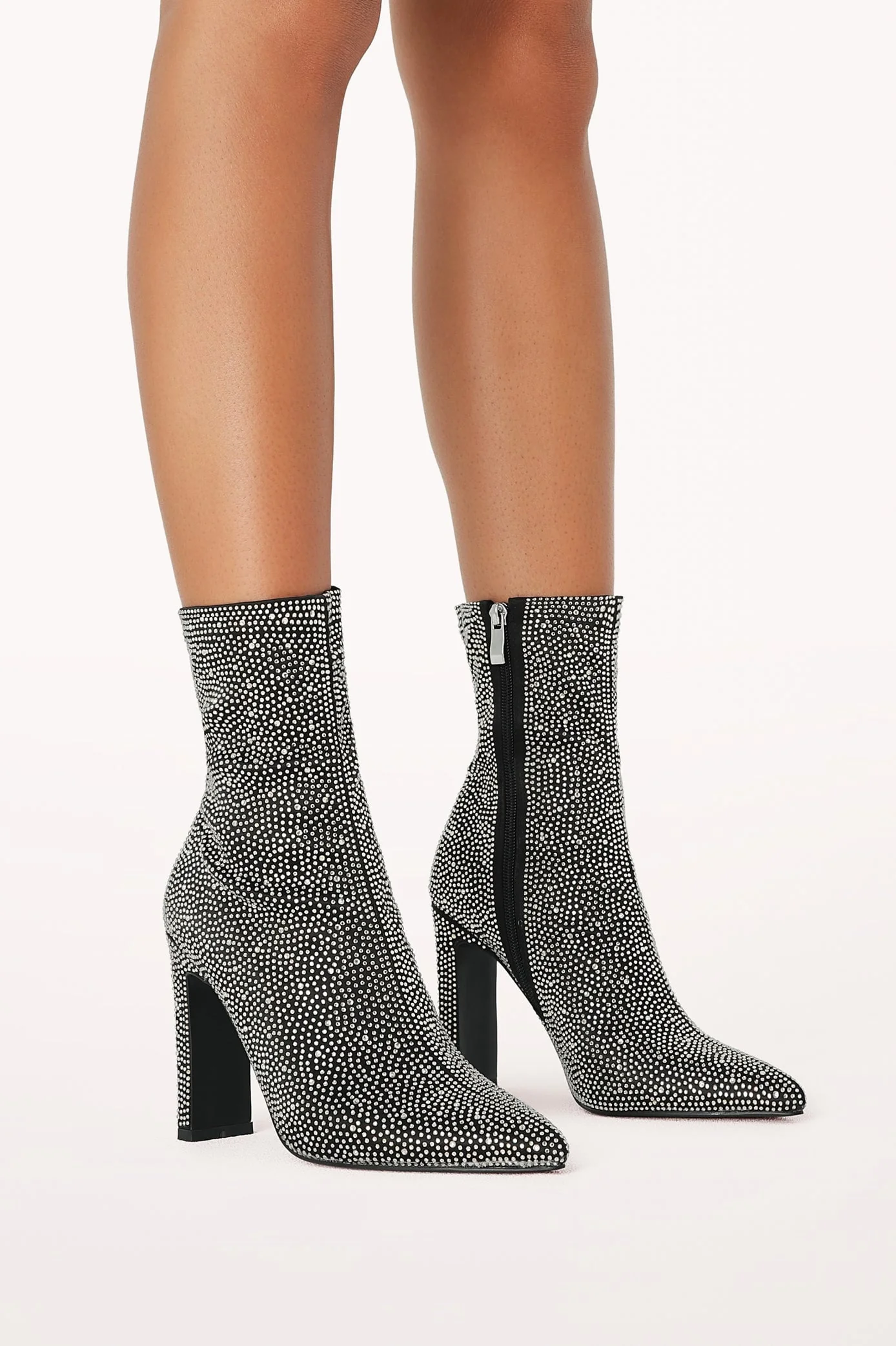 Brittany Ankle Boot - Black Rhinestone-Rgtroy