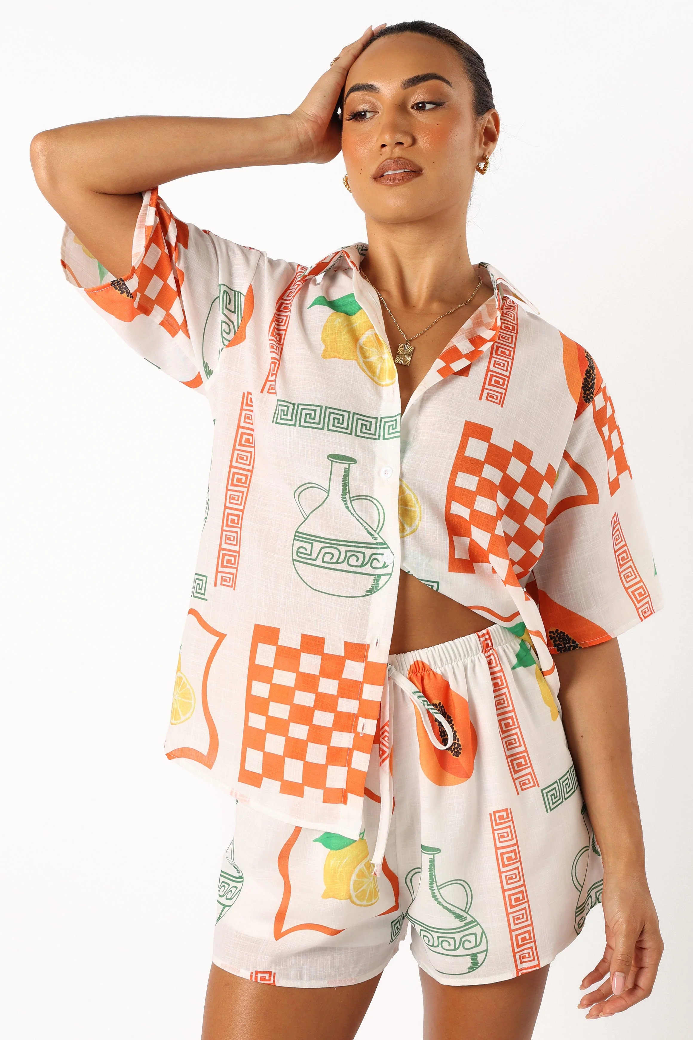 Piccolo Short Set - White Orange-Rgtroy