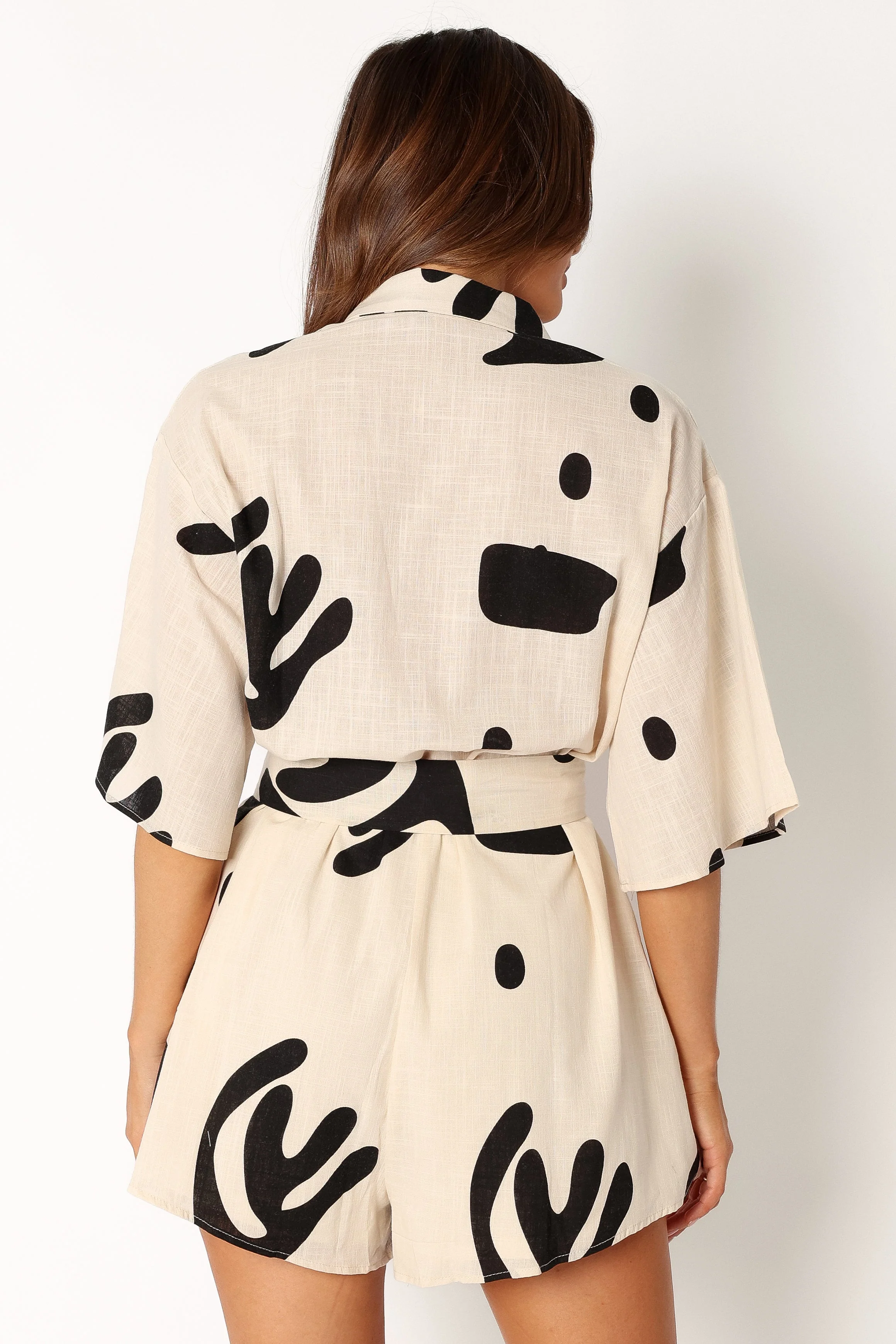 Kellie Romper - Beige Black-Rgtroy