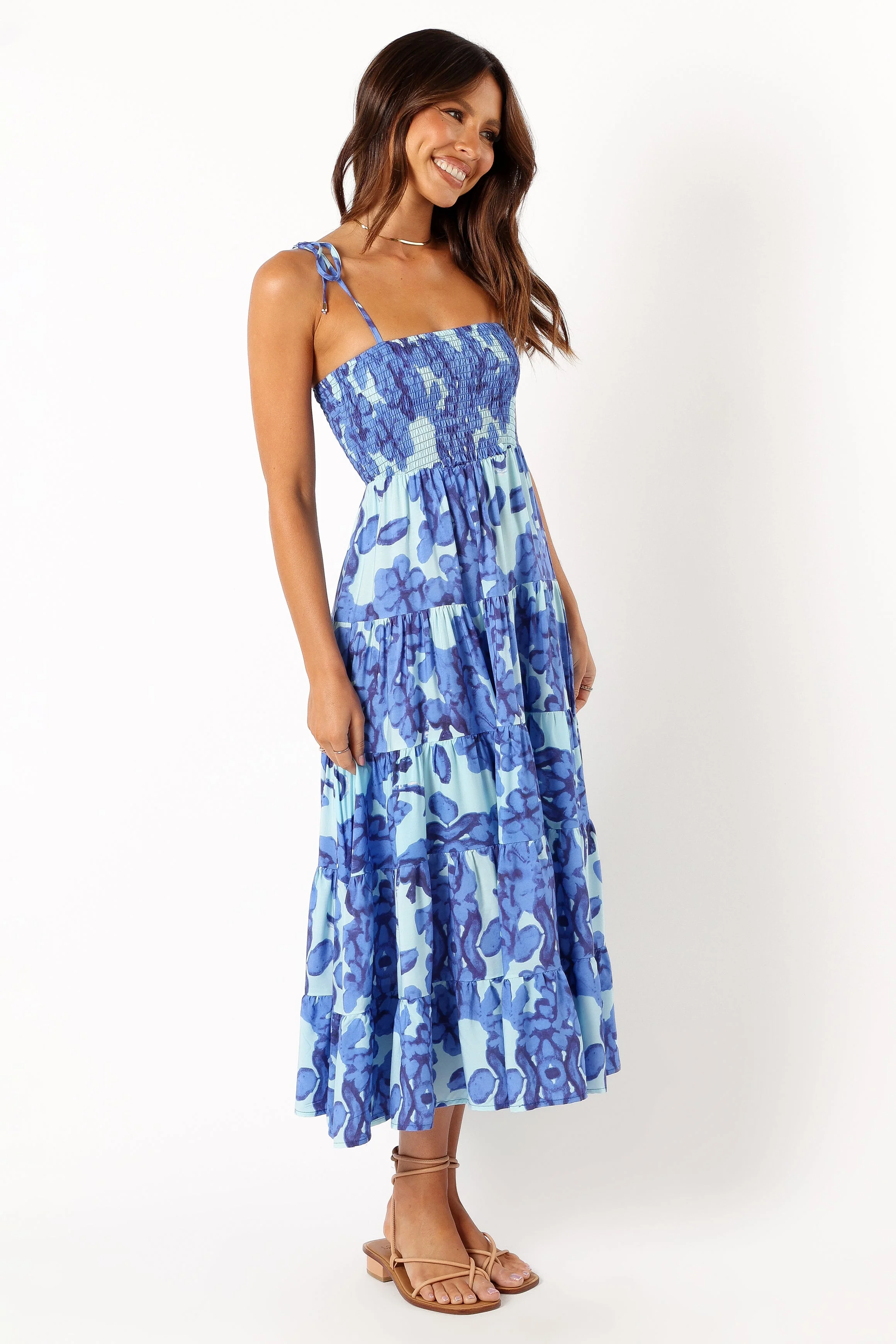 Amarie Midi Dress - Blue-Rgtroy
