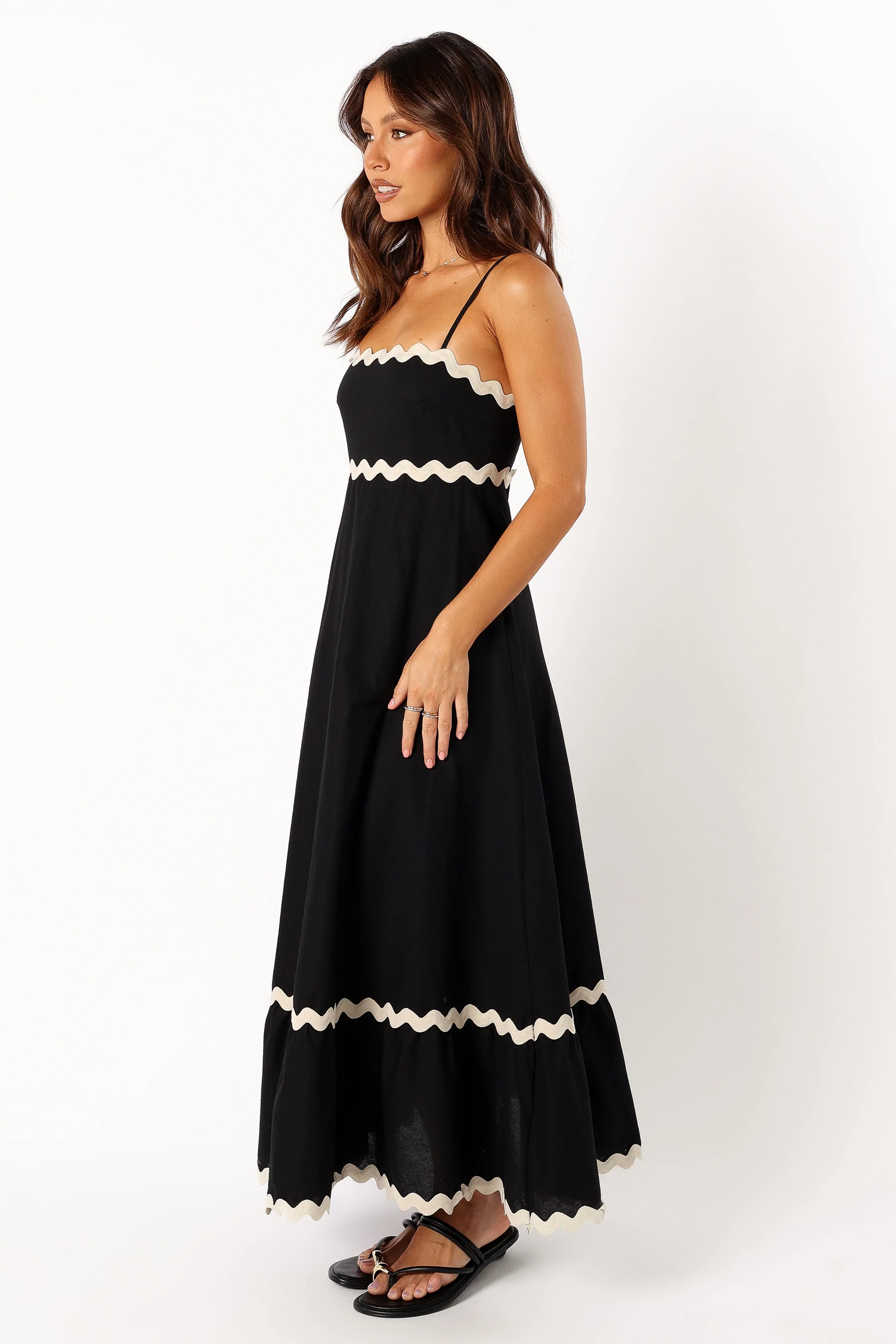 Yana Maxi Dress - Black Cream-Rgtroy