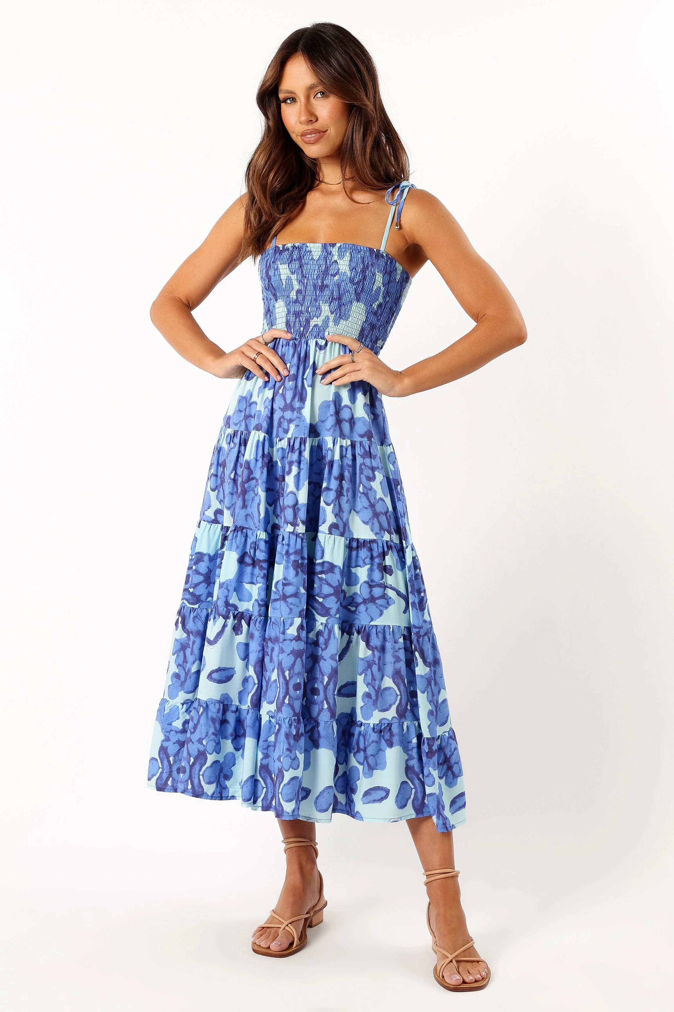 Amarie Midi Dress - Blue-Rgtroy