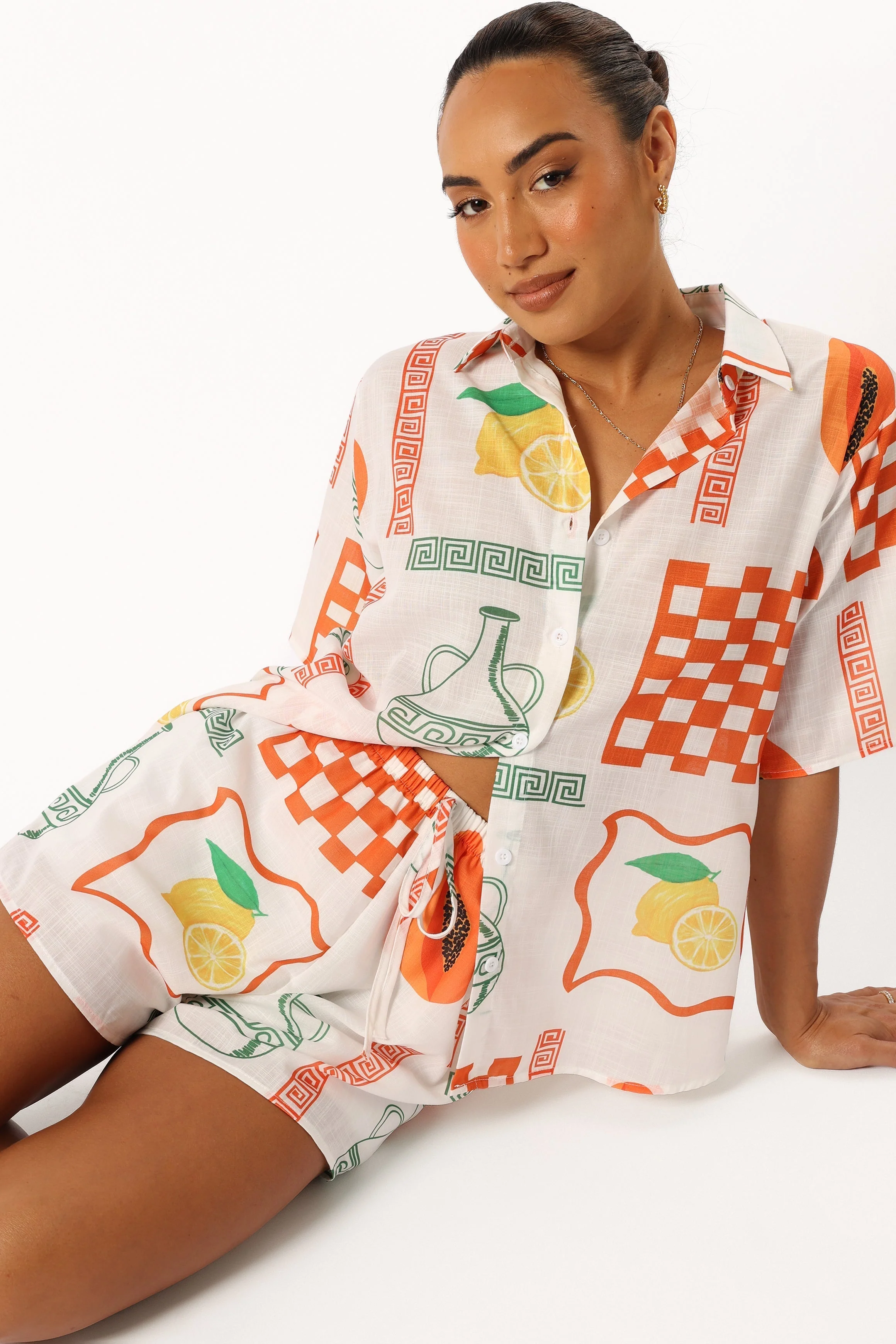 Piccolo Short Set - White Orange-Rgtroy