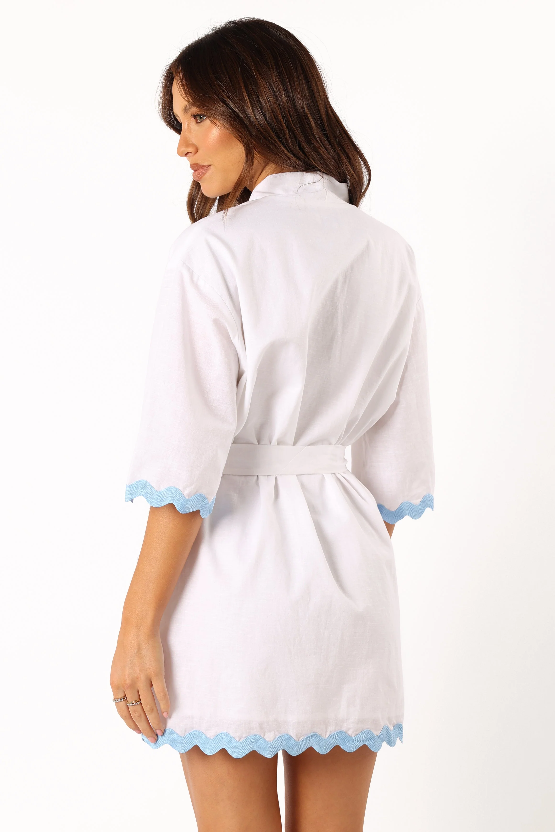 Harry Mini Dress - White Blue-Rgtroy