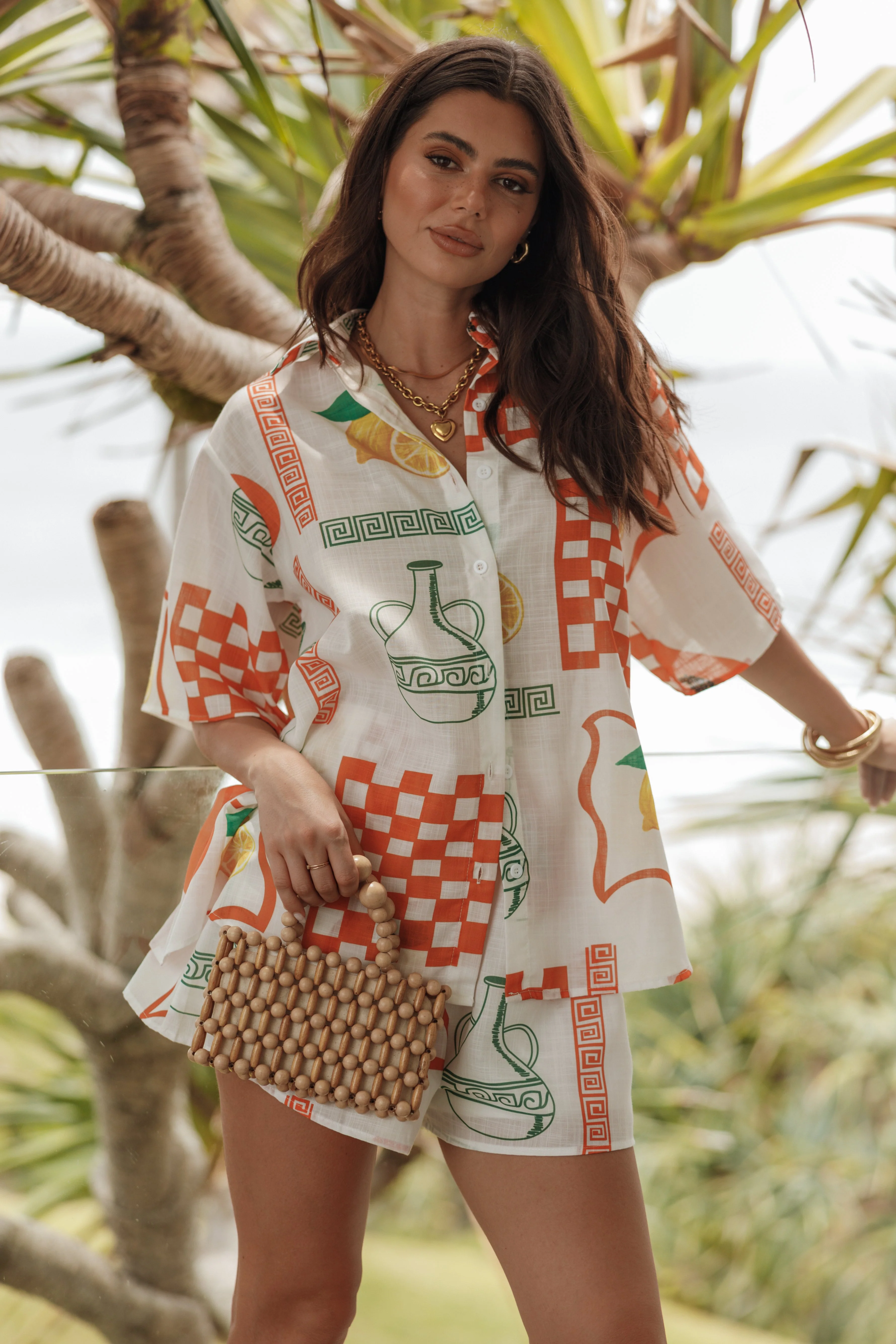 Piccolo Short Set - White Orange-Rgtroy