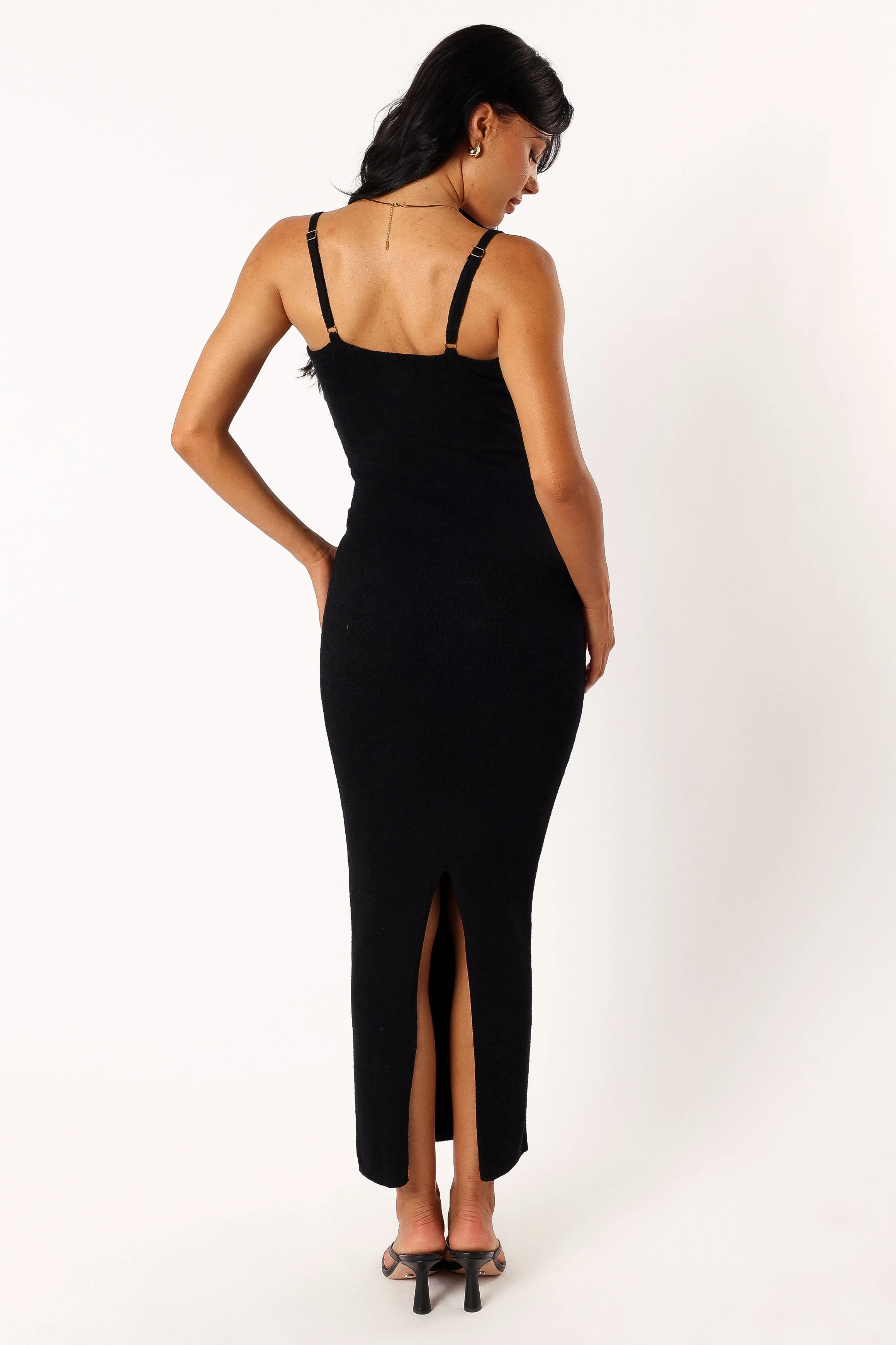 Normani Midi Dress - Black-Rgtroy