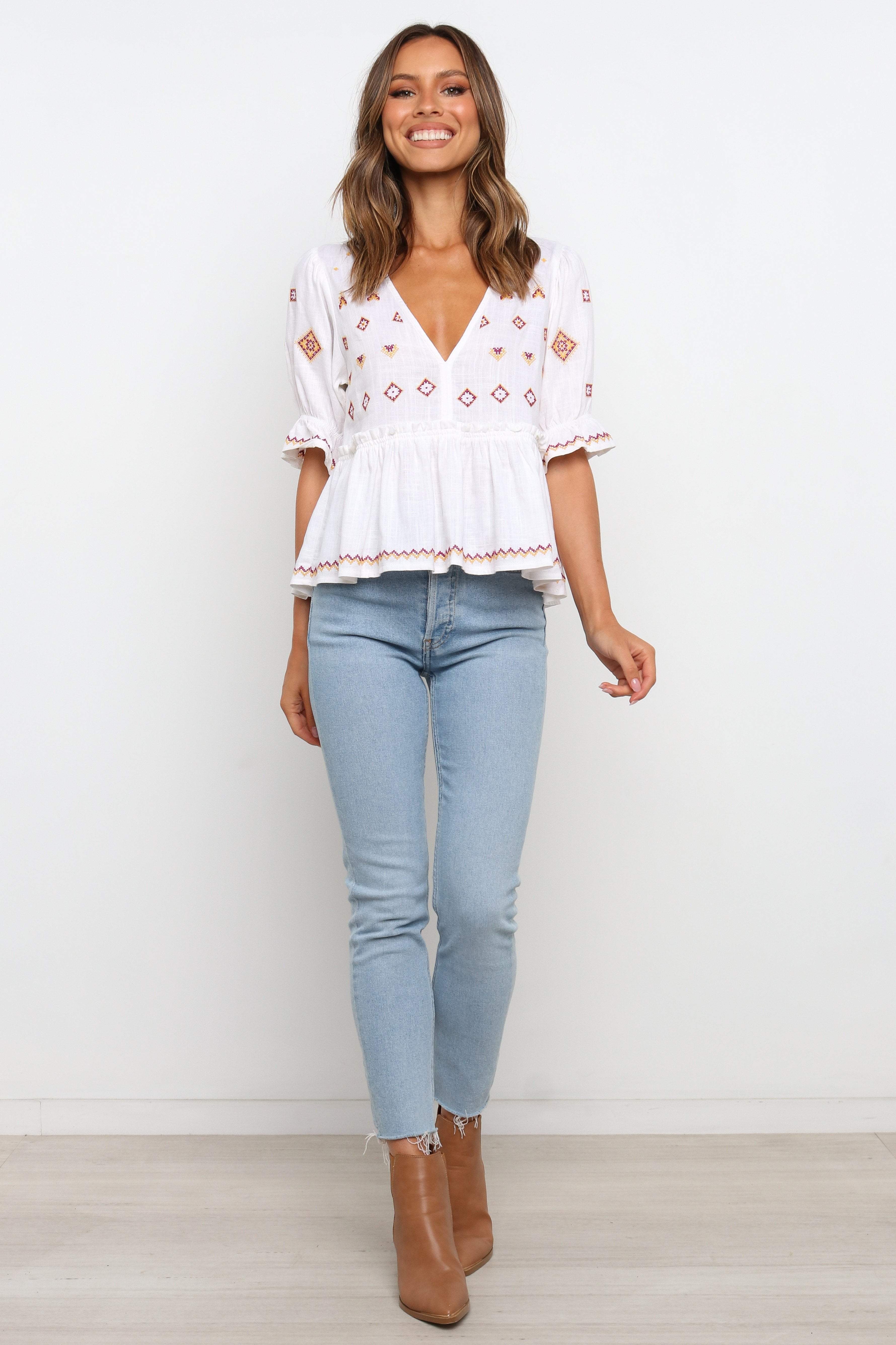 Dawston Top - White-Rgtroy