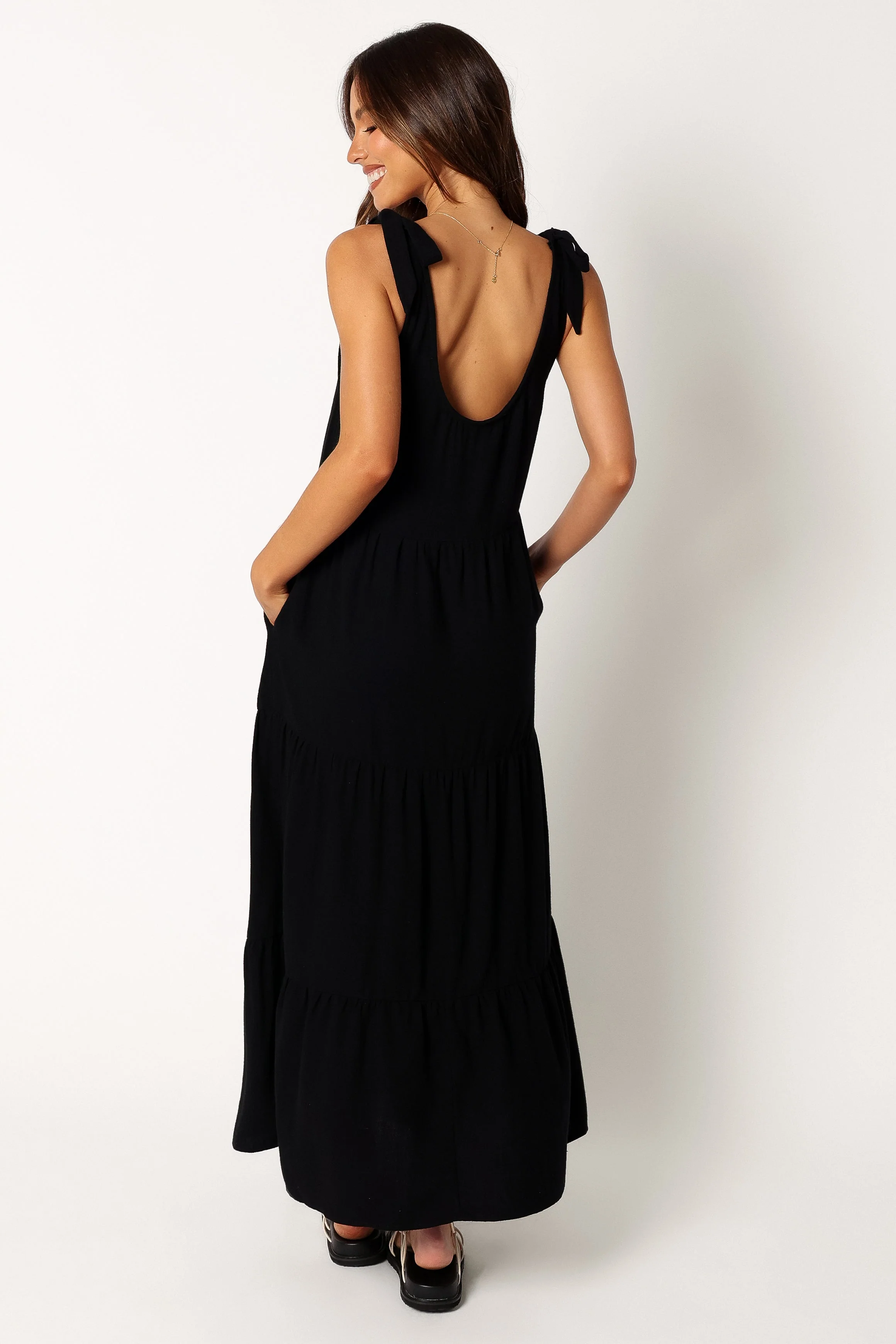 Marcy Midi Dress - Black-Rgtroy