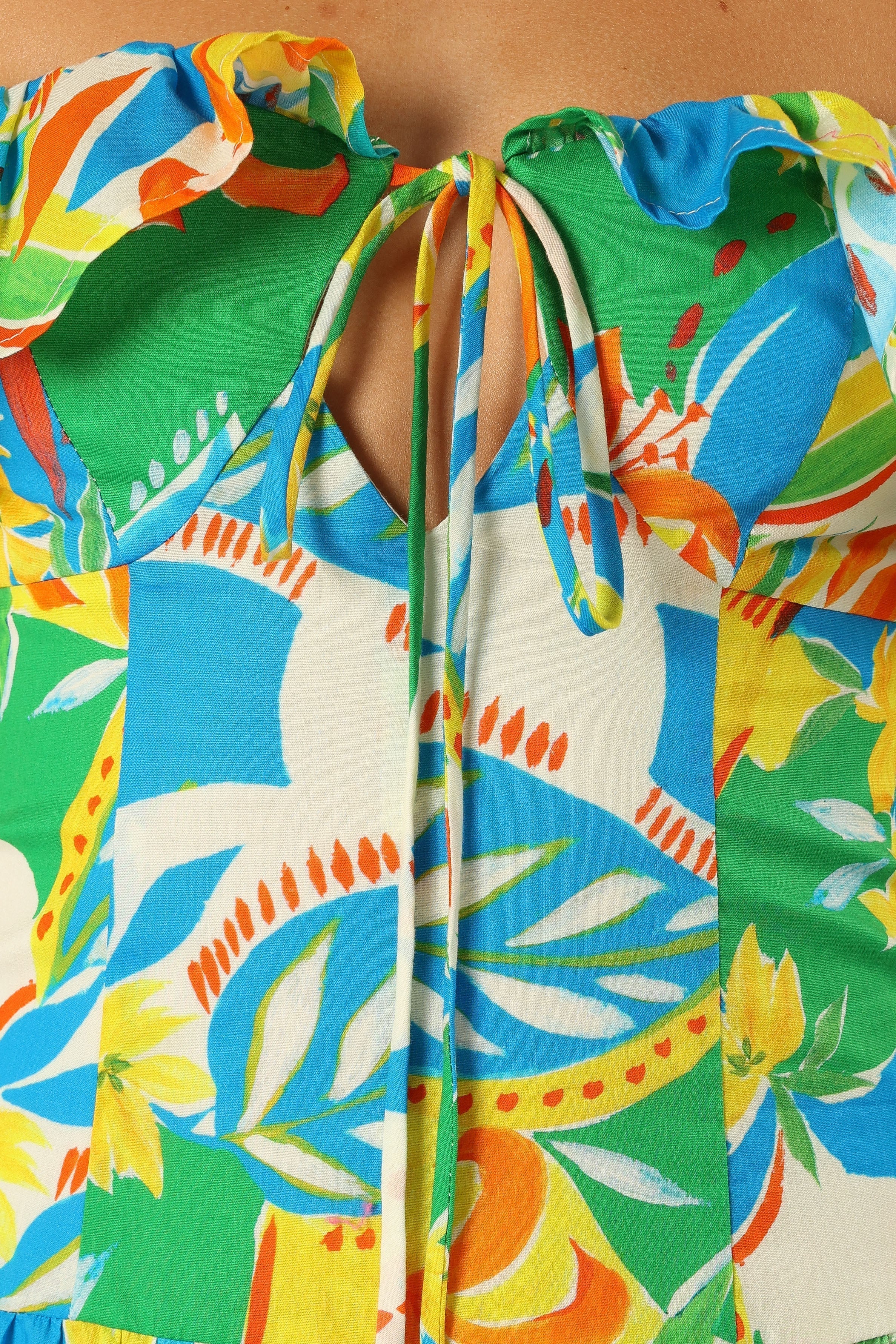 Harriet Off Shoulder Maxi Dress - Malta Print-Rgtroy