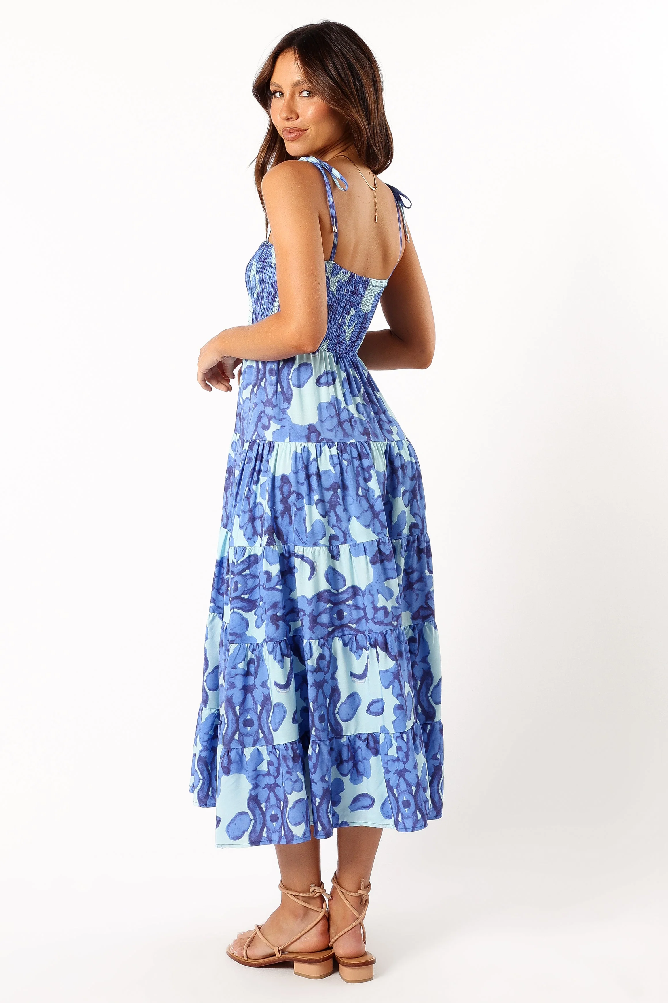 Amarie Midi Dress - Blue-Rgtroy