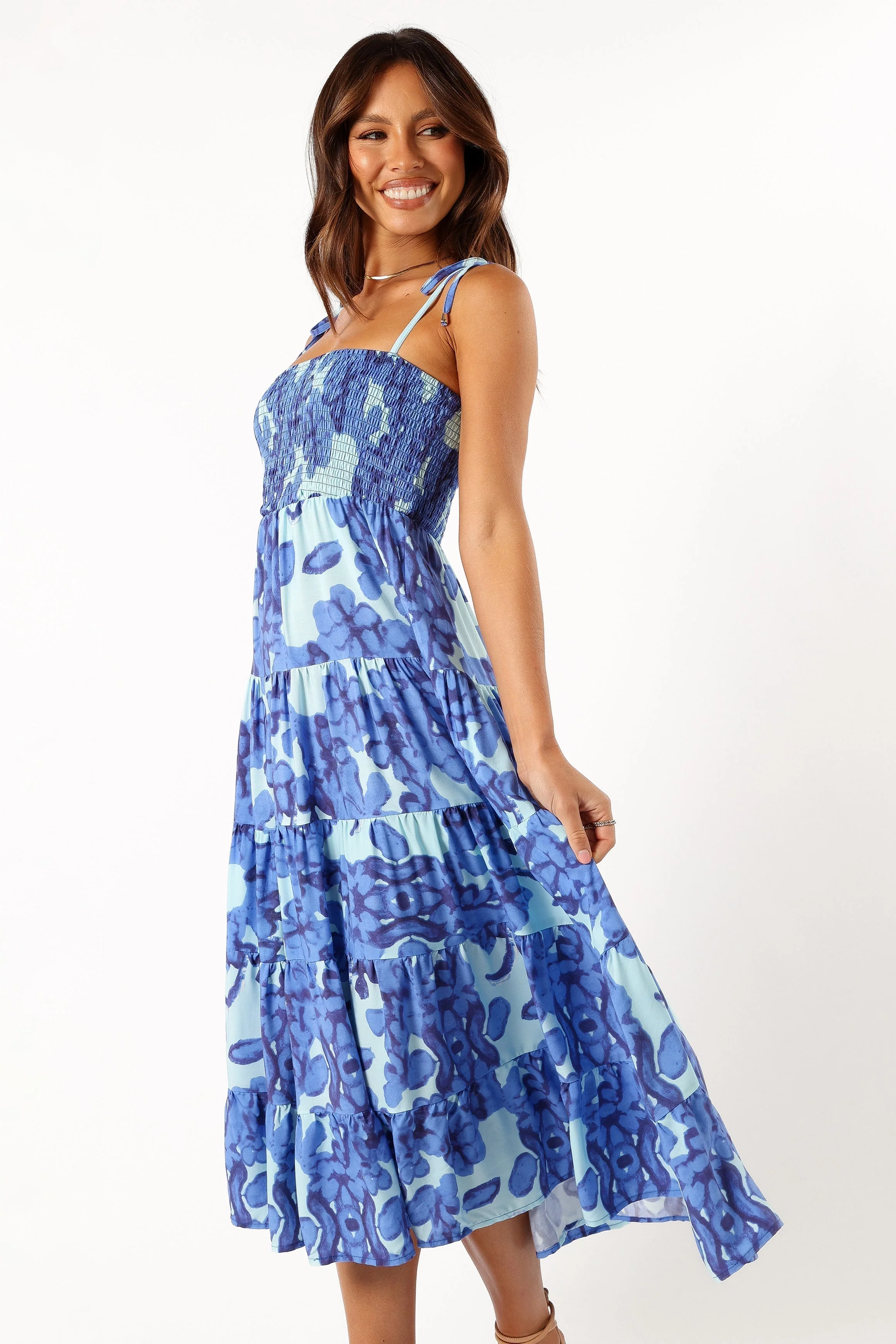 Amarie Midi Dress - Blue-Rgtroy