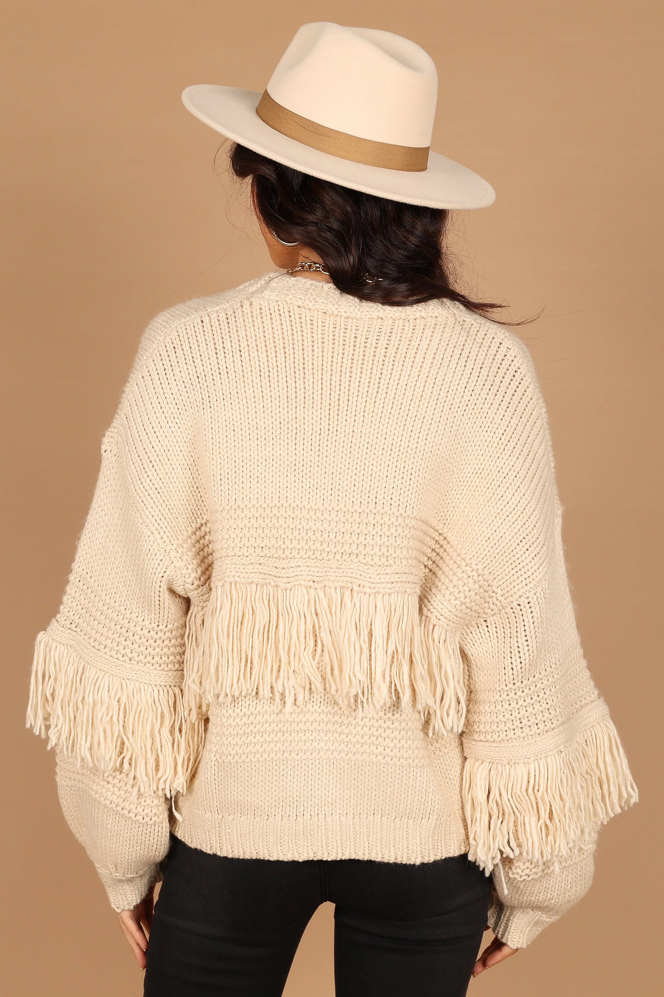 Cheryl Fringe Cardigan Sweater - Ivory-Rgtroy