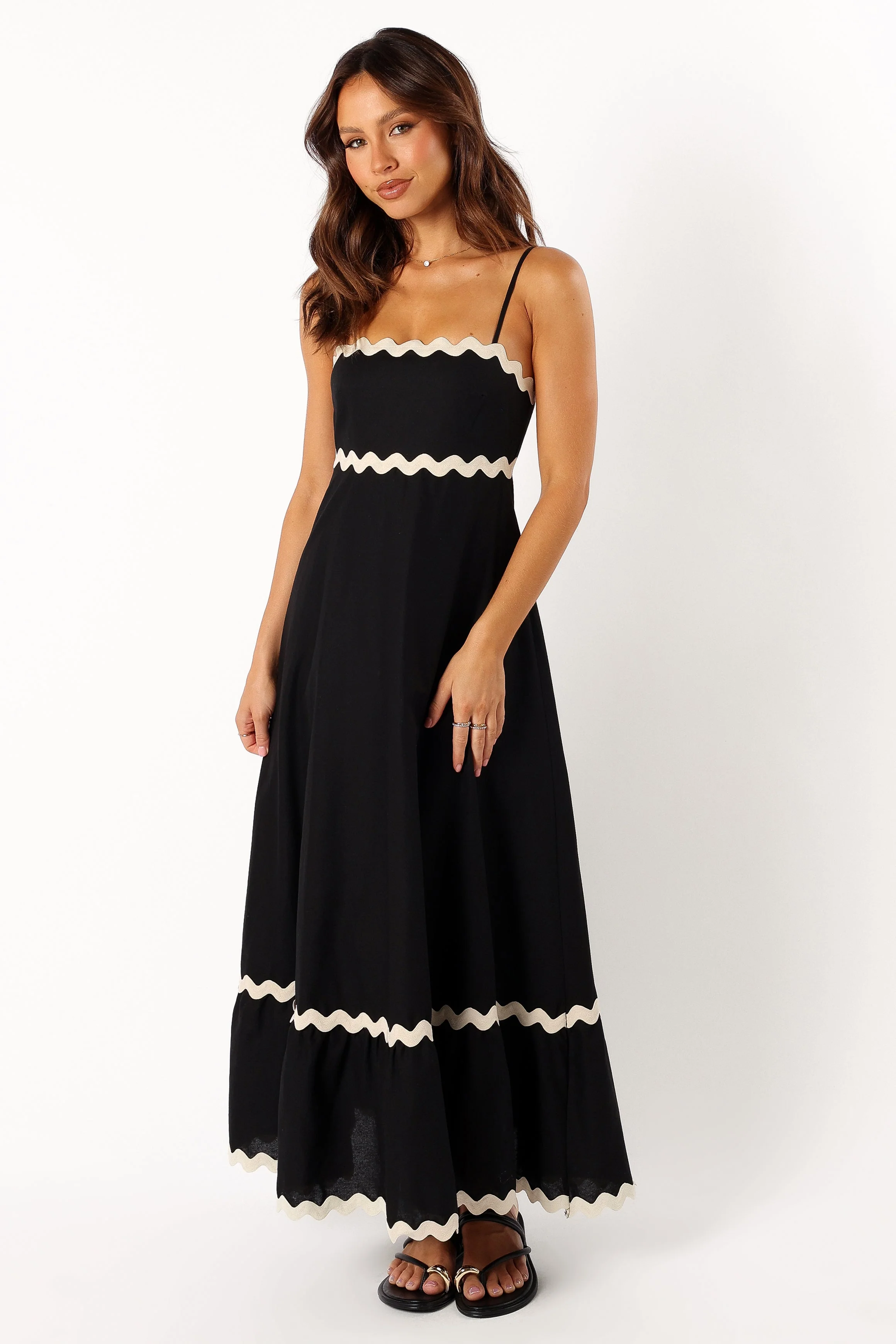 Yana Maxi Dress - Black Cream-Rgtroy