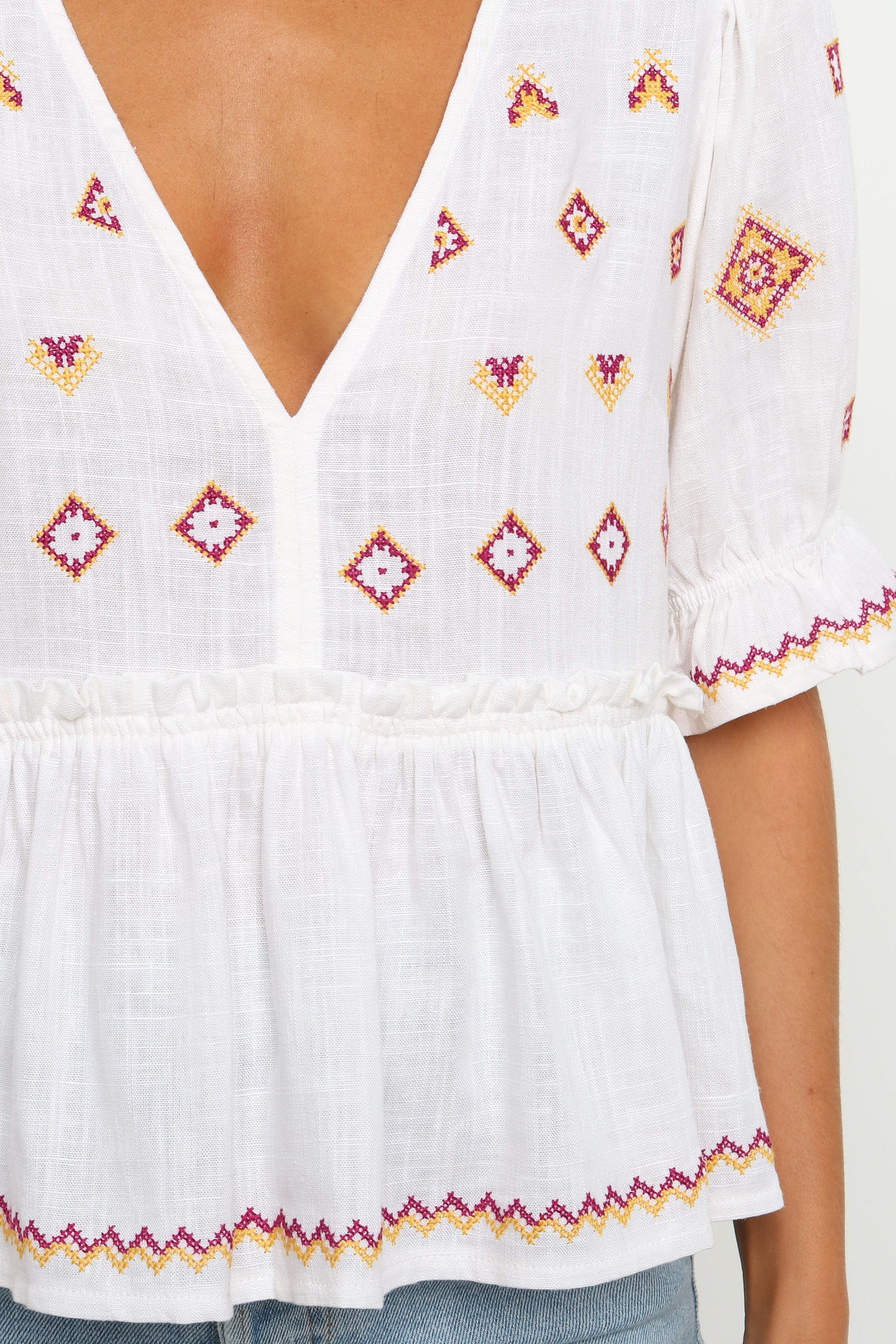 Dawston Top - White-Rgtroy