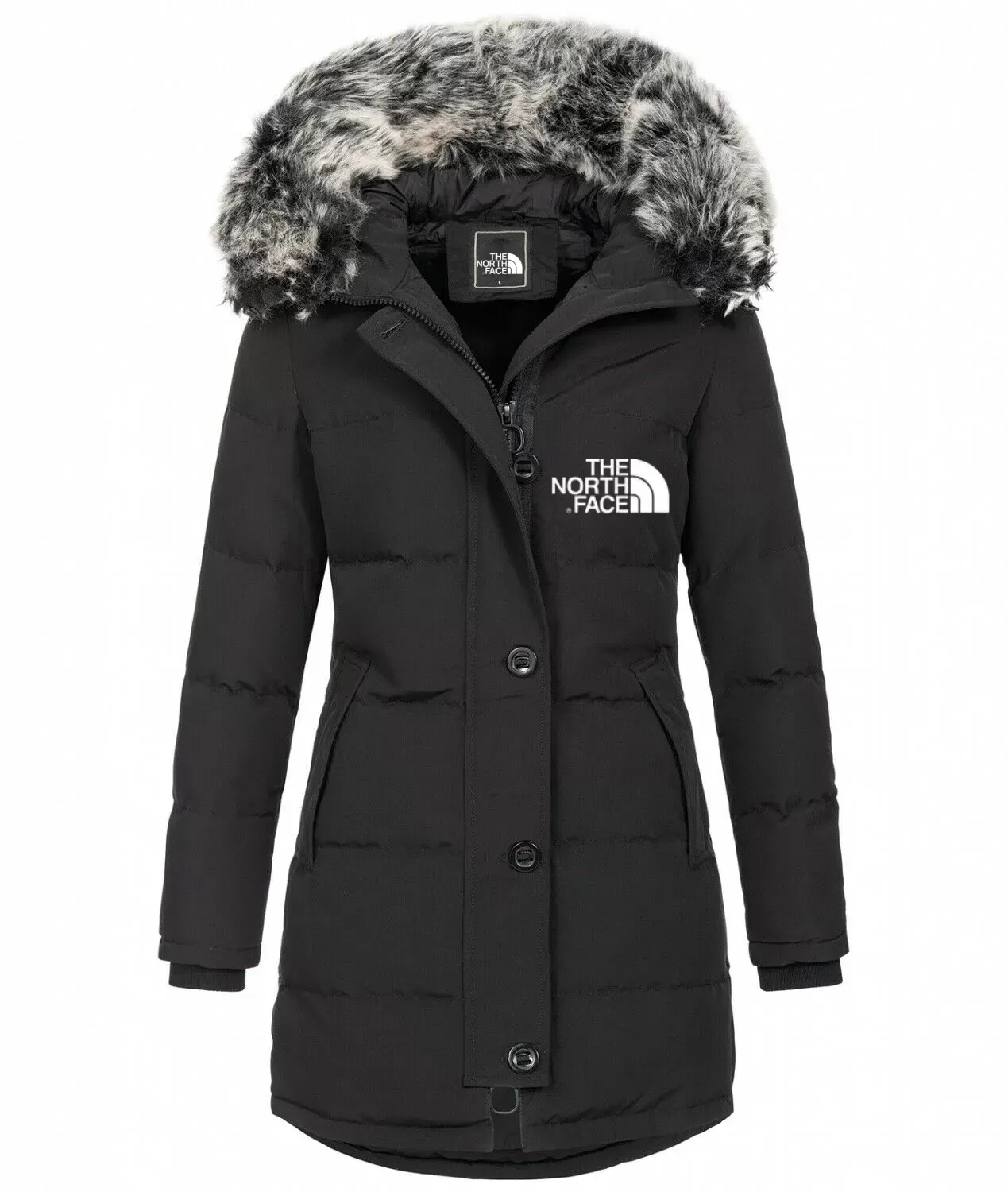 Fashion ladies parka coat with fur collar