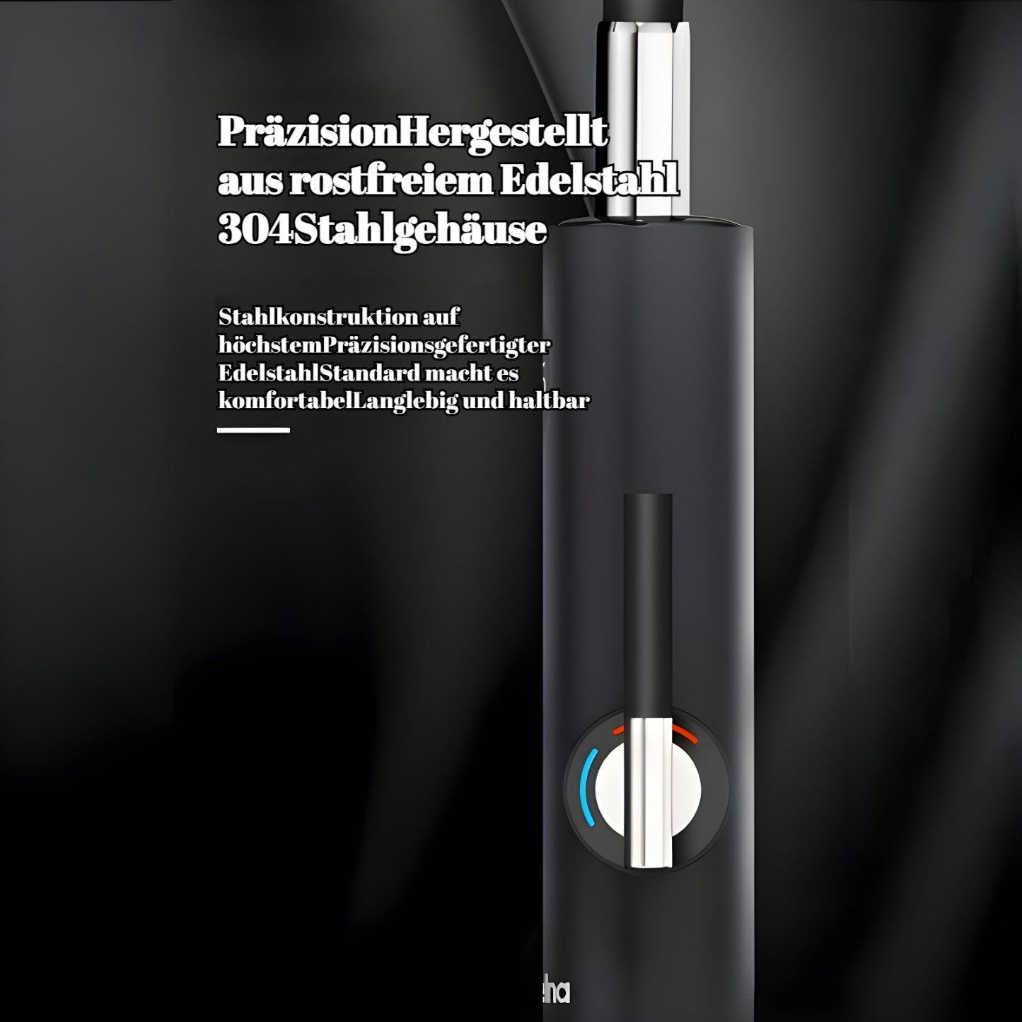 Elektrischer Wasserhahn mit Digitalanzeige aus Edelstahl