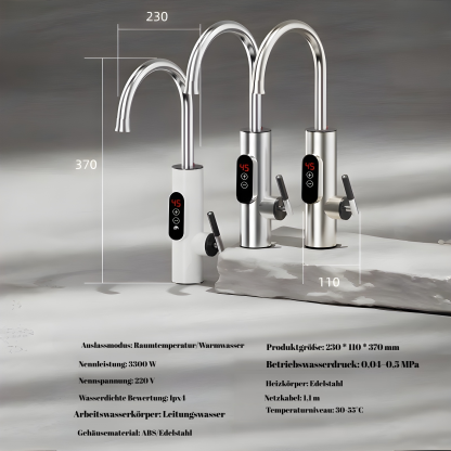 Frequenzgesteuerter, sofortiger Warmwasserhahn aus Edelstahl, konstante Temperaturregelung
