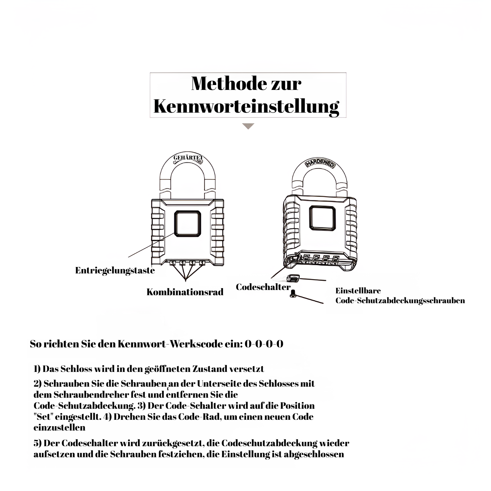 Großes regensicheres Zahlenschloss für Außentore, Lagerhallen und LKWs