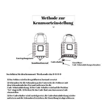 Großes regensicheres Zahlenschloss für Außentore, Lagerhallen und LKWs