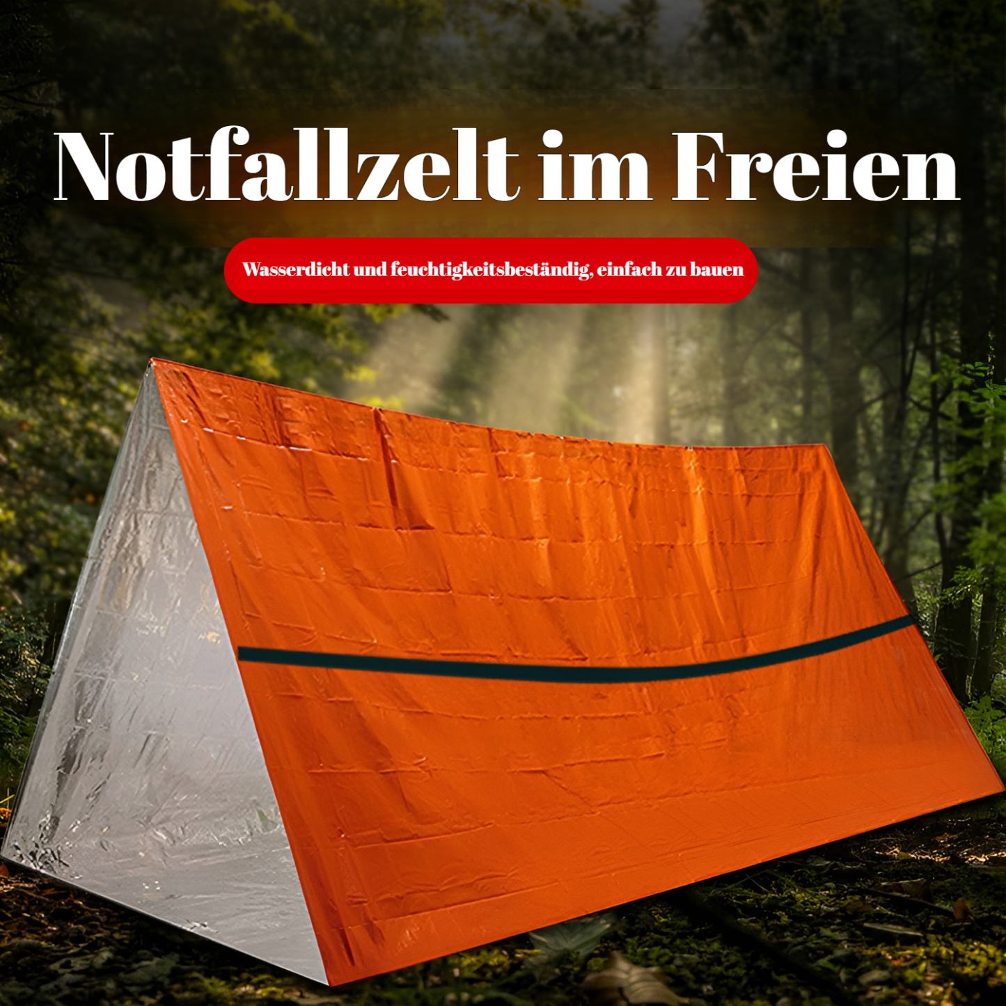 Isolierende Rettungsdecke gegen Kälte und Nässe