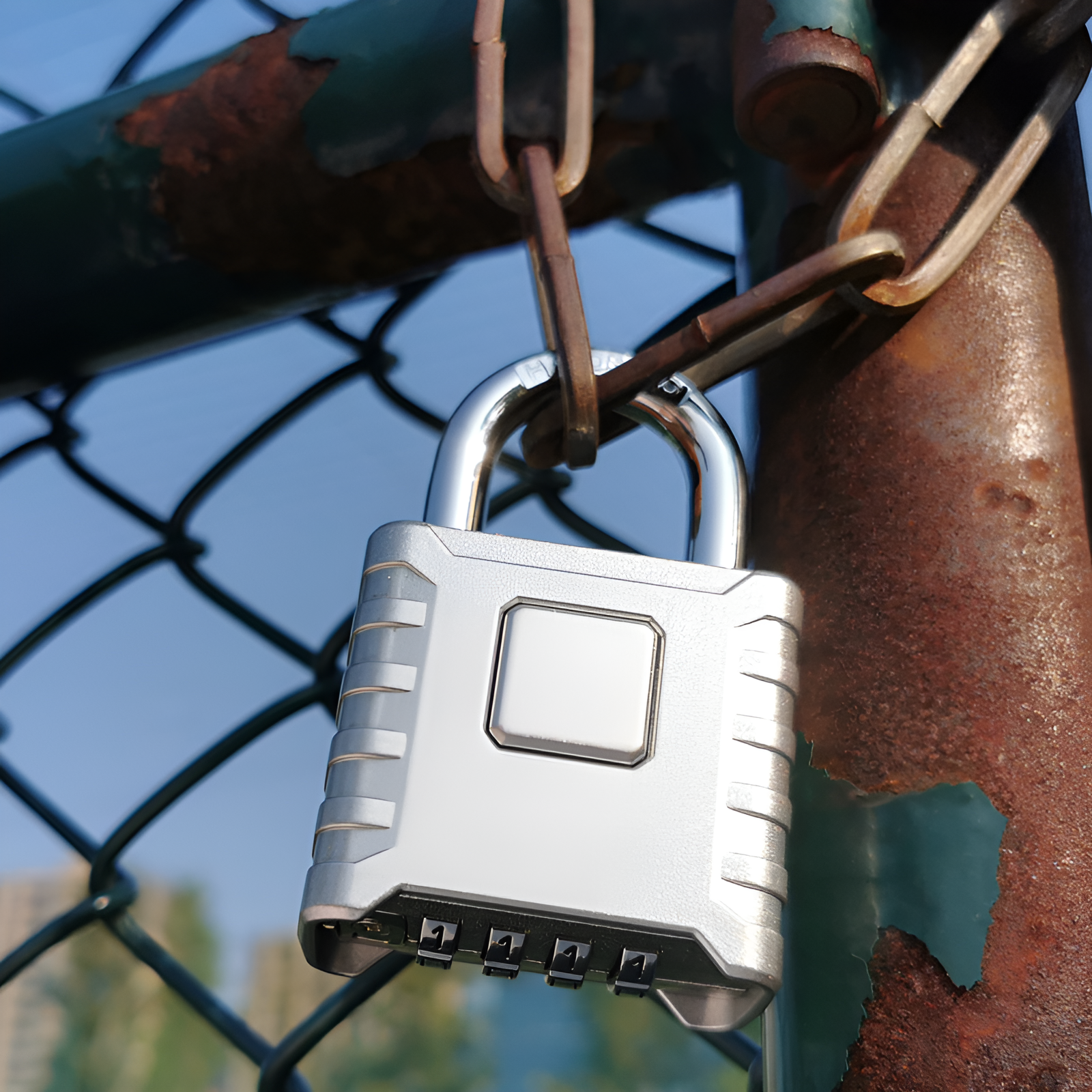 Großes regensicheres Zahlenschloss für Außentore, Lagerhallen und LKWs