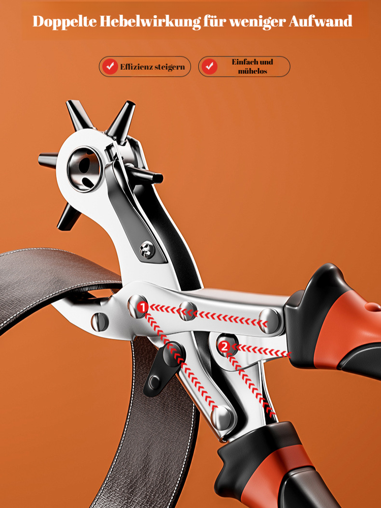 Gürtel-Lochzange im deutschen Design, arbeitssparend