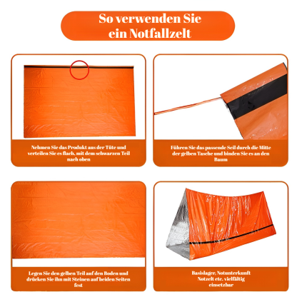 Isolierende Rettungsdecke gegen Kälte und Nässe