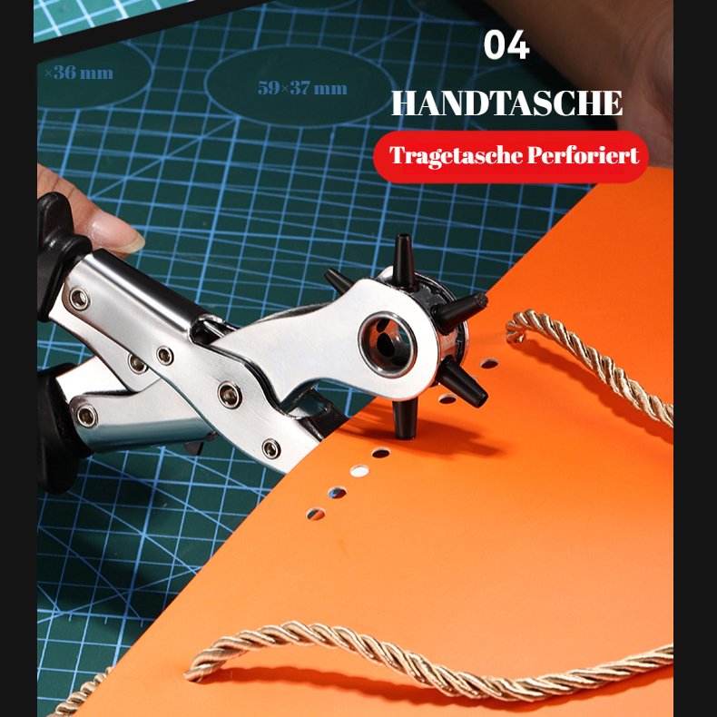 Gürtel-Lochzange im deutschen Design, arbeitssparend