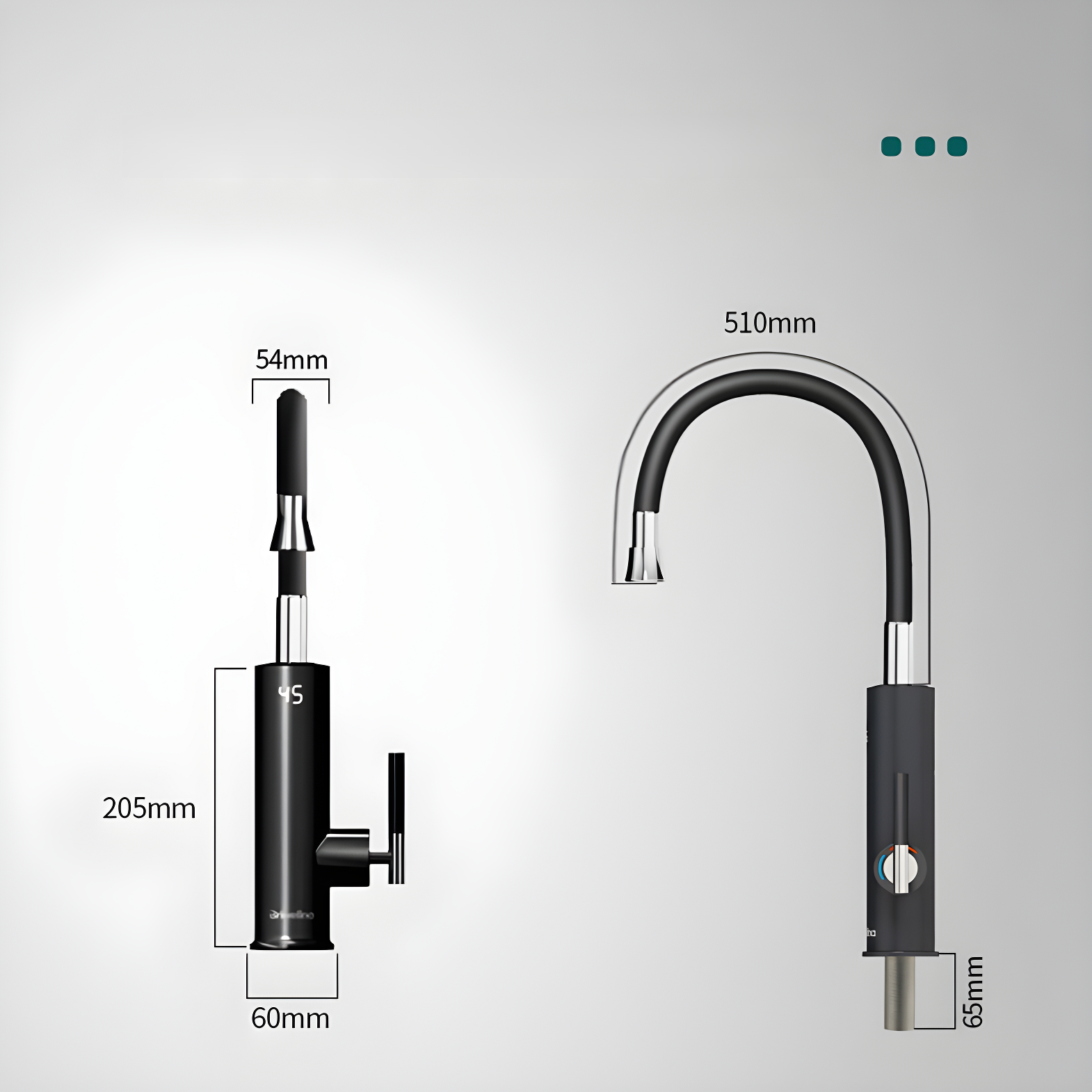 Elektrischer Wasserhahn mit Digitalanzeige aus Edelstahl