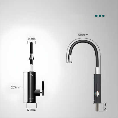 Elektrischer Wasserhahn mit Digitalanzeige aus Edelstahl