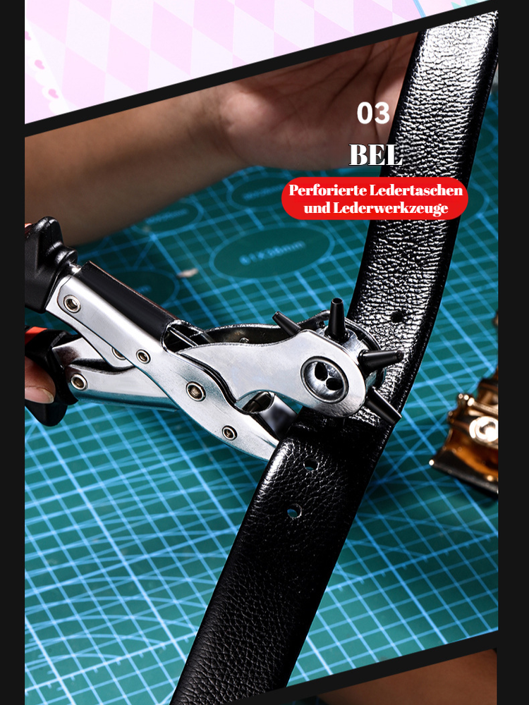 Gürtel-Lochzange im deutschen Design, arbeitssparend