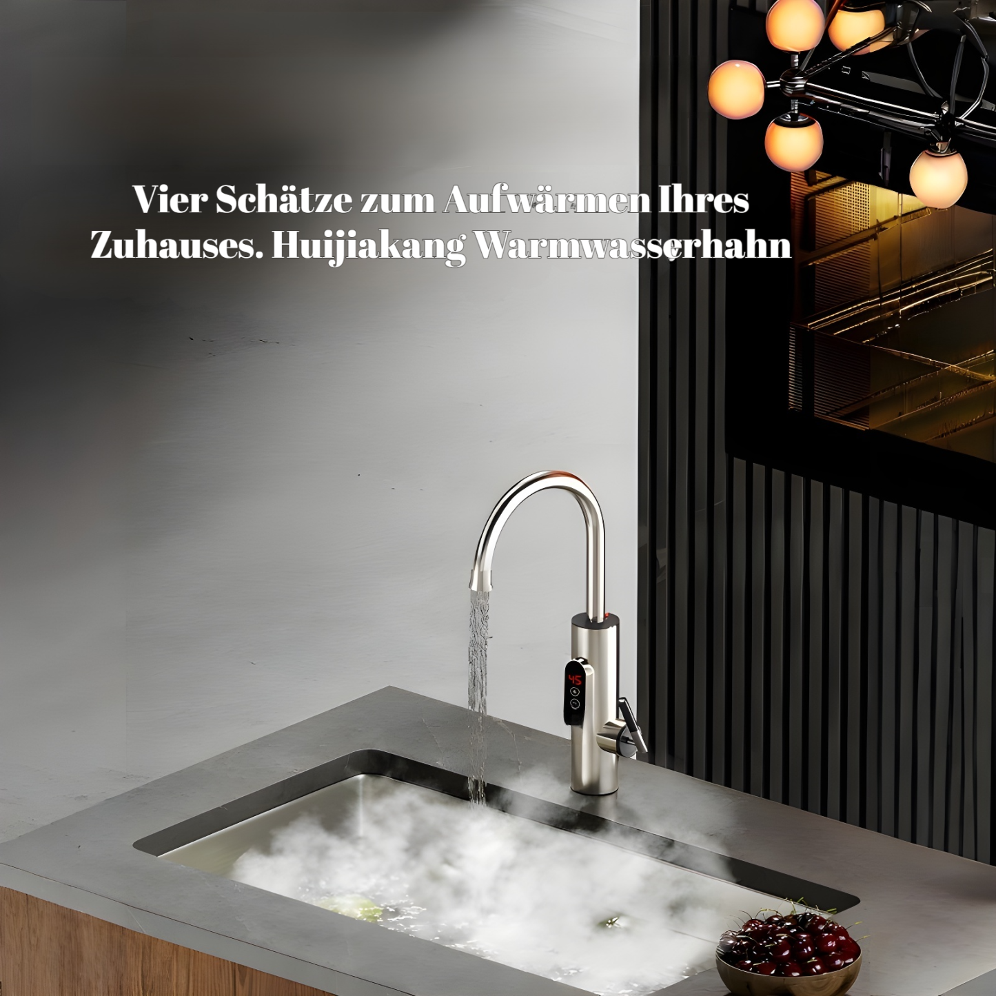 Frequenzgesteuerter, sofortiger Warmwasserhahn aus Edelstahl, konstante Temperaturregelung