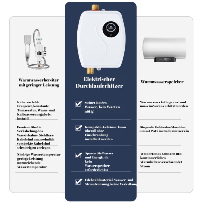 Elektrischer Durchlauferhitzer Küchen-Warmwasserbereiter Elektrischer Durchlauferhitzer