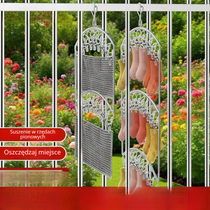 Suszarka na ubrania z grubych rur stalowych
