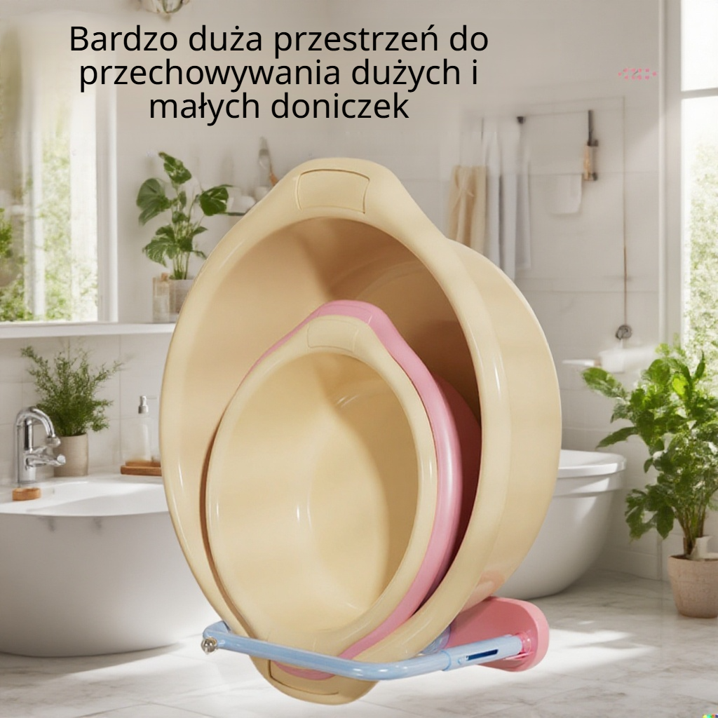 Półka na umywalkę z teleskopowym uchwytem na przyssawki